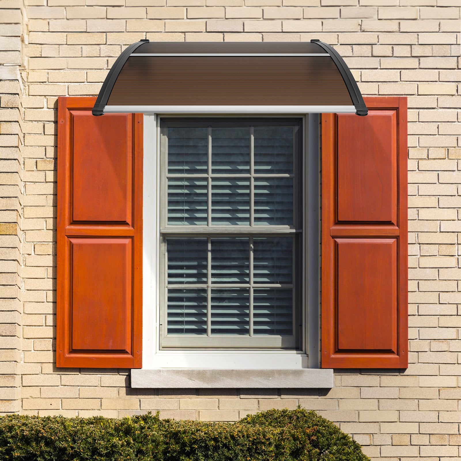 Window Door Awning Canopy 40x40in UPF50+ Polycarbonate Outdoor Overhang