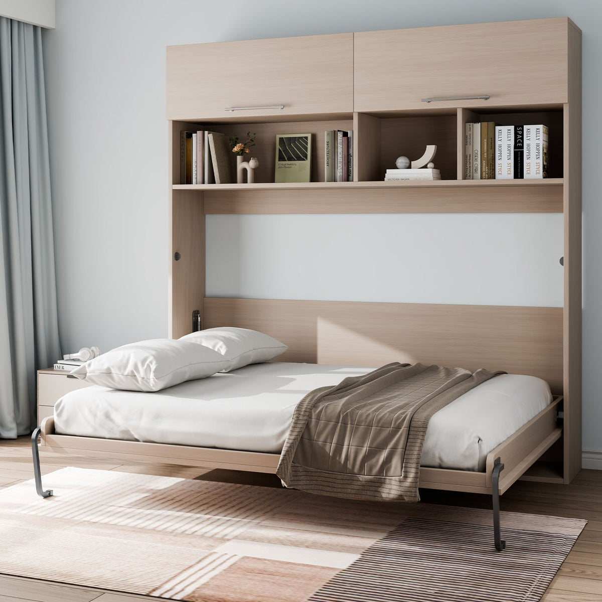 Murphy Bed Kit Queen Size DIY Pneumatic Lever Heavy Duty Folding Wall Bed Frame