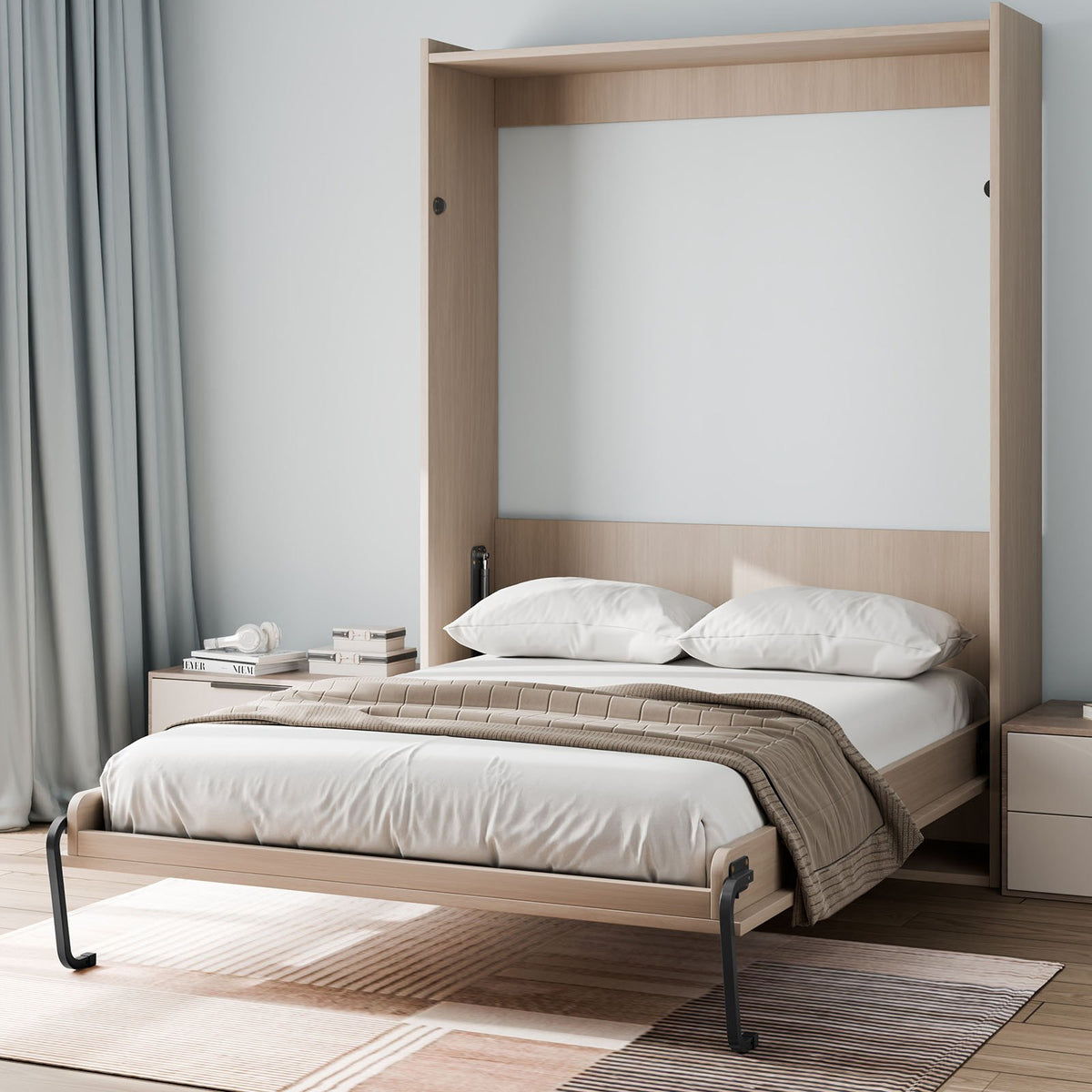 Murphy Bed Kit Twin Size Vertical DIY Pneumatic Lever Heavy Duty Wall Bed Frame
