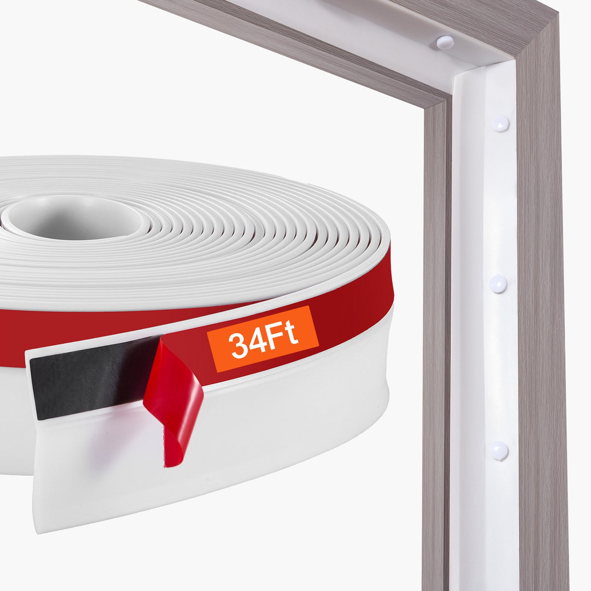 Garage Door Seal Strip 34FT Universal Weather Stripping TPE White Replacement