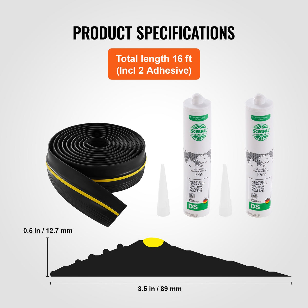 Garage Door Threshold Bottom Seal Kit 16FT U-Shape O-Ring PVC Weatherstrip Black