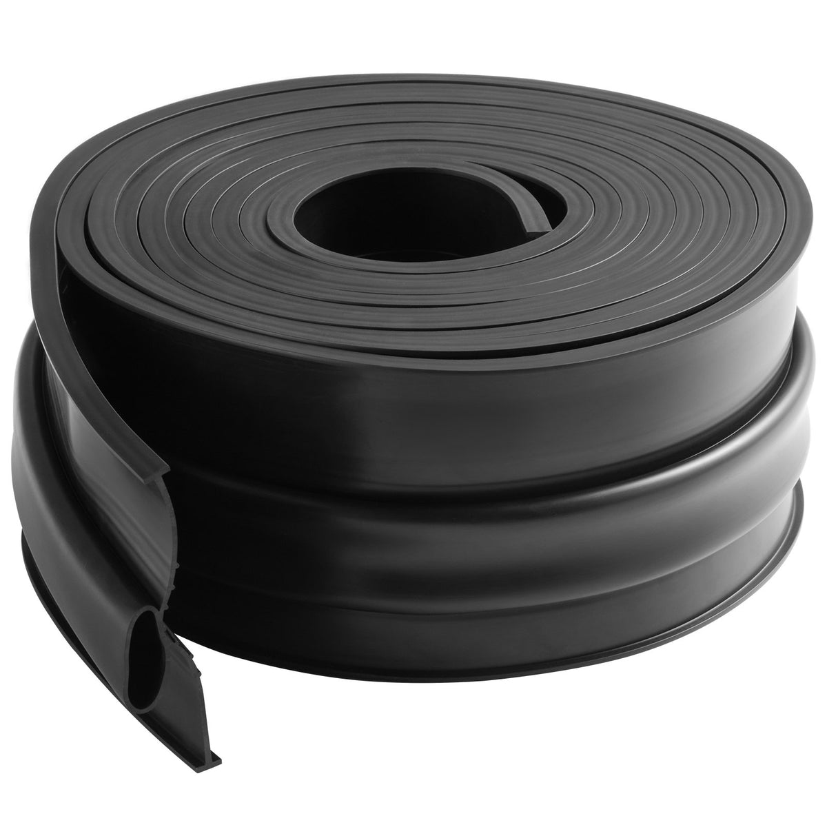 Garage Door Threshold Bottom Seal Kit 16FT U-Shape O-Ring PVC Weatherstrip Black