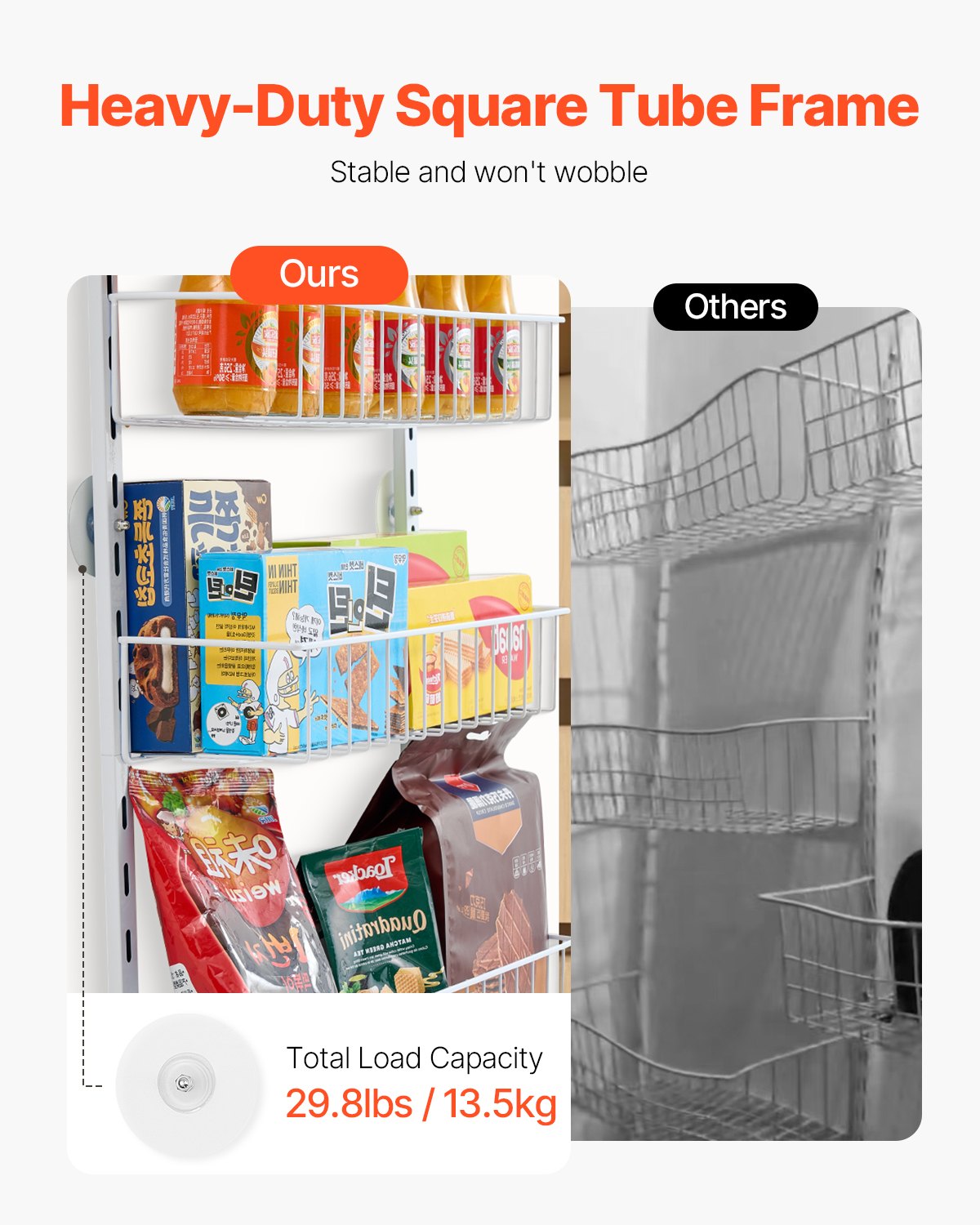 Over the Door Pantry Organizer, 9-Tier Heavy-Duty Steel Adjustable Storage Rack