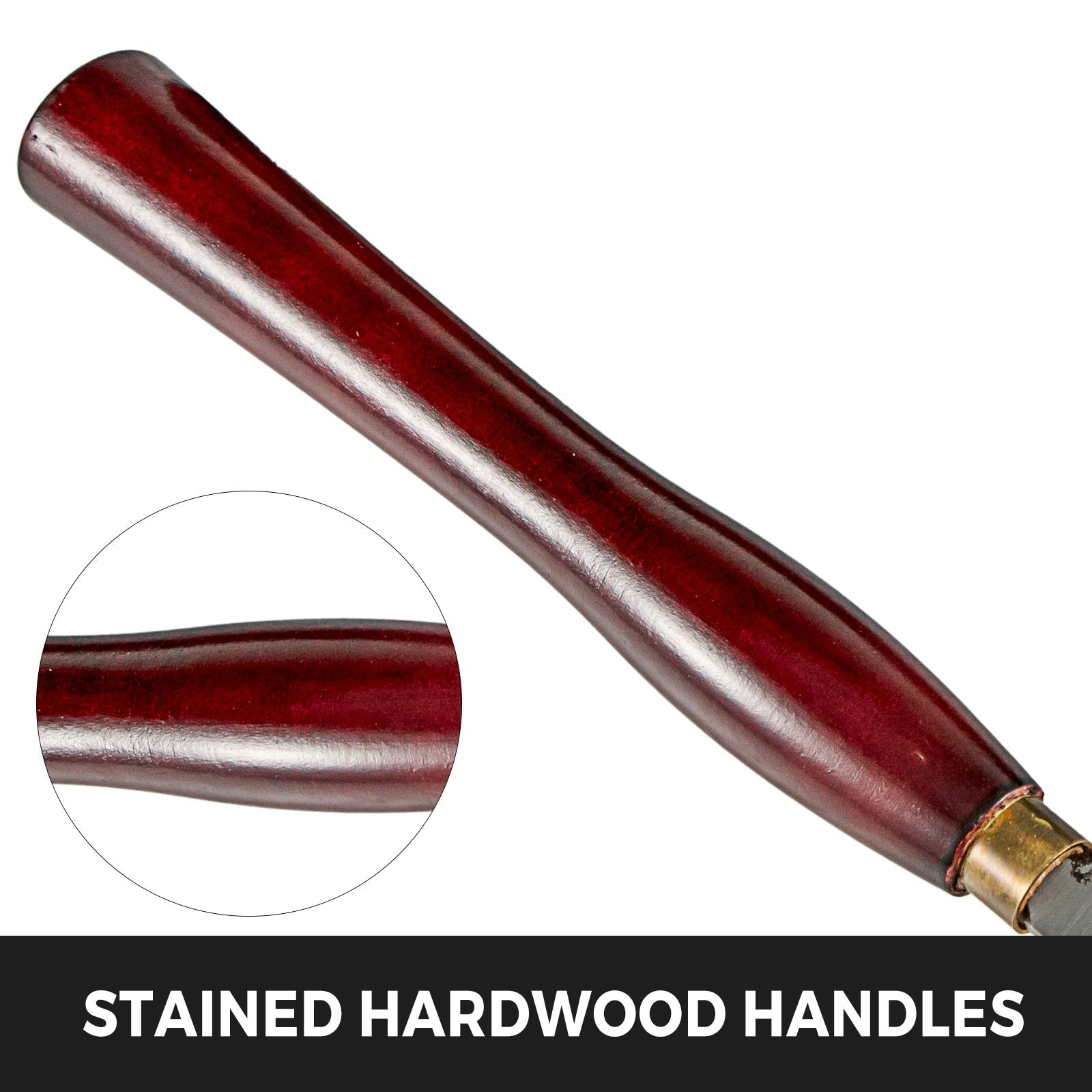 Woodworking Lathe Chisel Set 8 Piece HSS Steel Wood Turning Tools Red