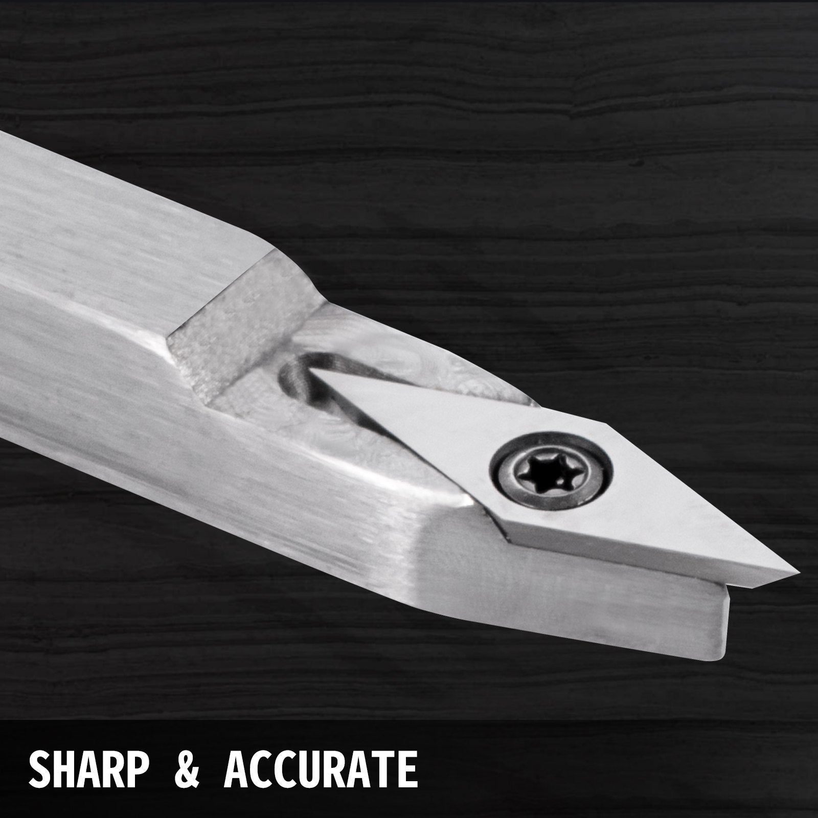 Wood Turning Tools for Lathe 4PC Set, Carbide Diamond, Round & Square Chisels