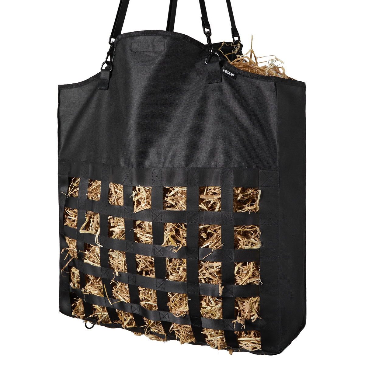 Hay Bag for Horses 55x18.5x64cm 46x46mm Holes Nylon PVC Slow Feed Adjustable