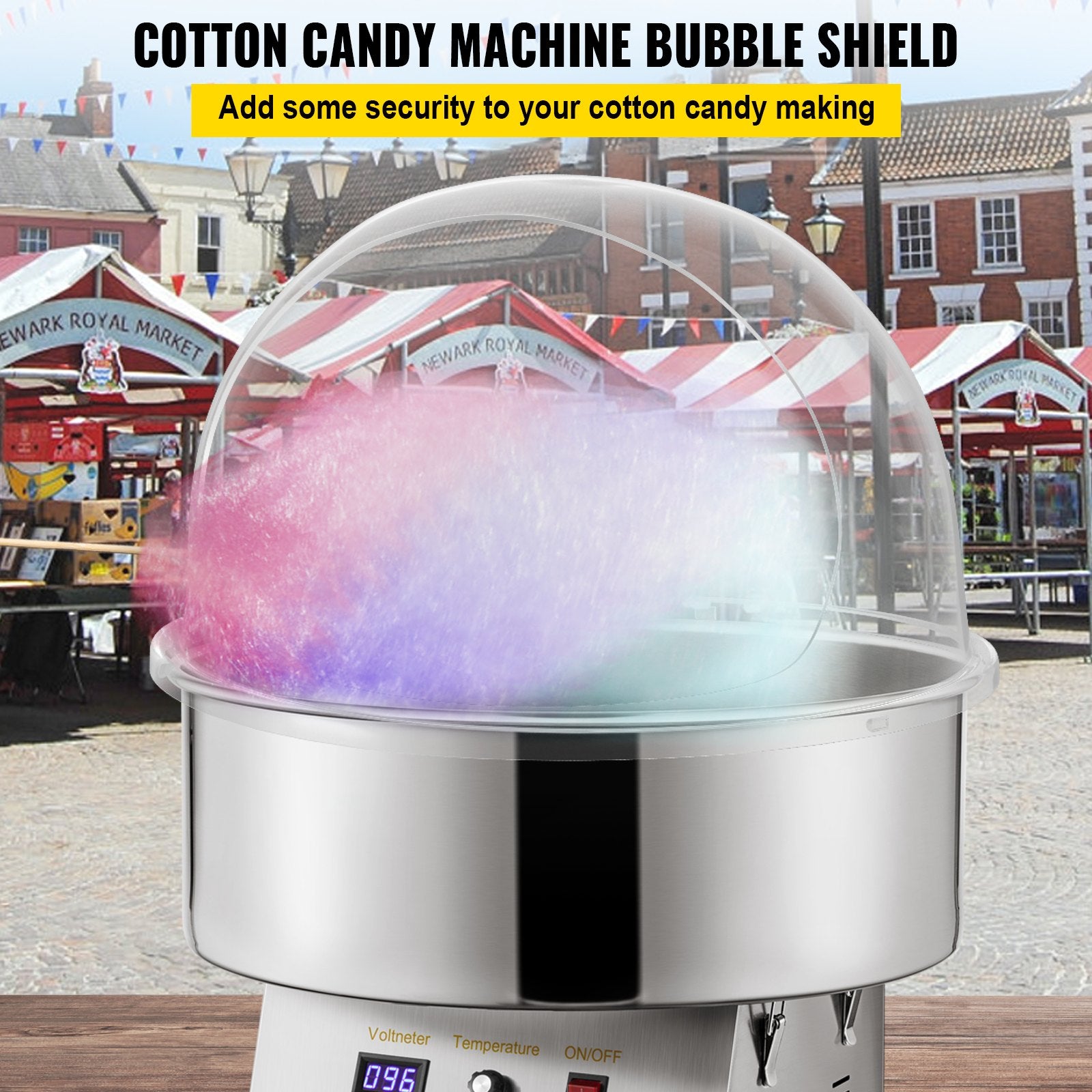 Candy Machine Bubble Shield 20.5" Clear Plastic Cotton Candy Cover Commercial