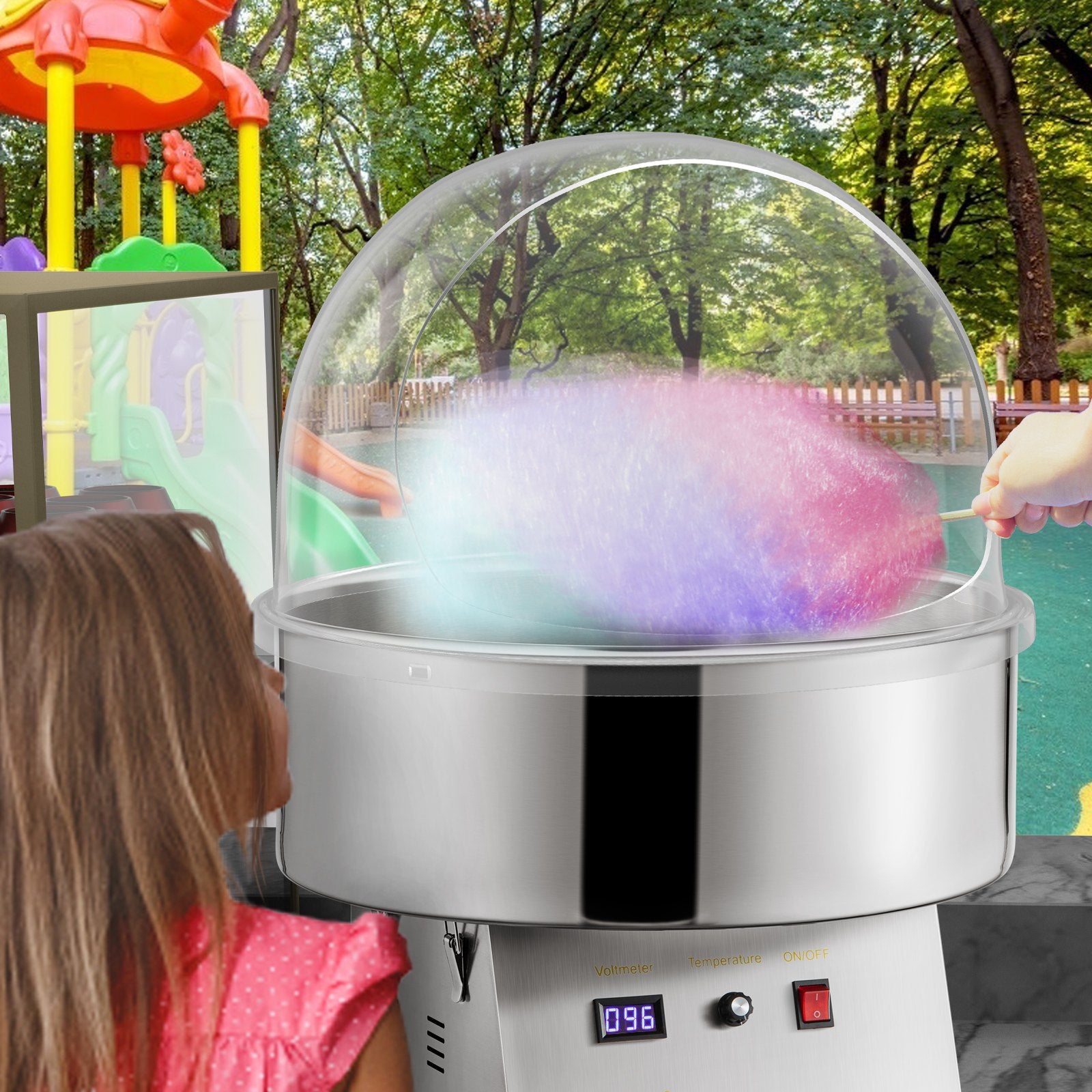 Candy Machine Bubble Shield 20.5" Clear Plastic Cotton Candy Cover Commercial