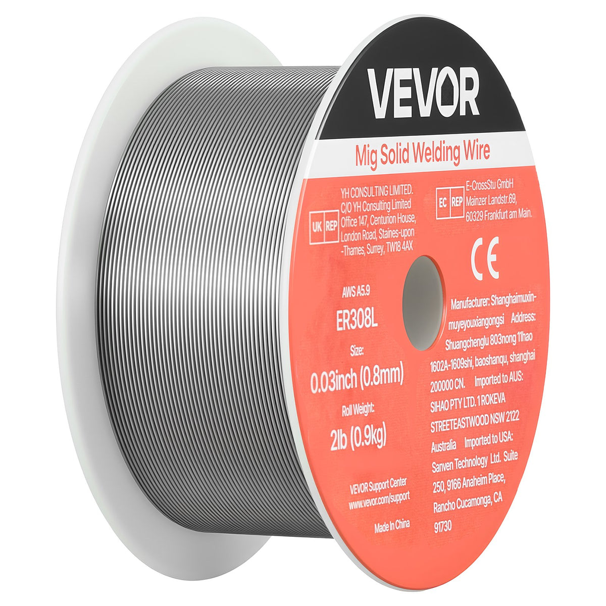 ER308L Solid MIG Welding Wire 0.8mm 0.9kg Stainless Steel Low Spatter