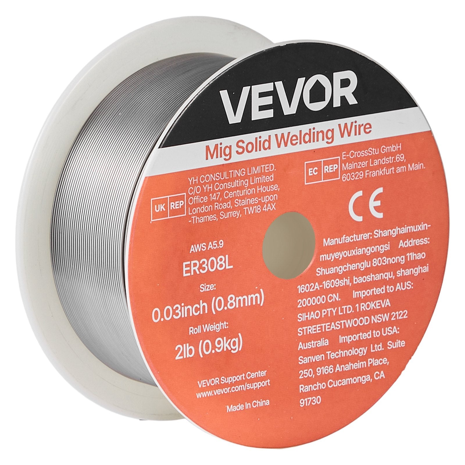 ER308L Solid MIG Welding Wire 0.8mm 0.9kg Stainless Steel Low Spatter