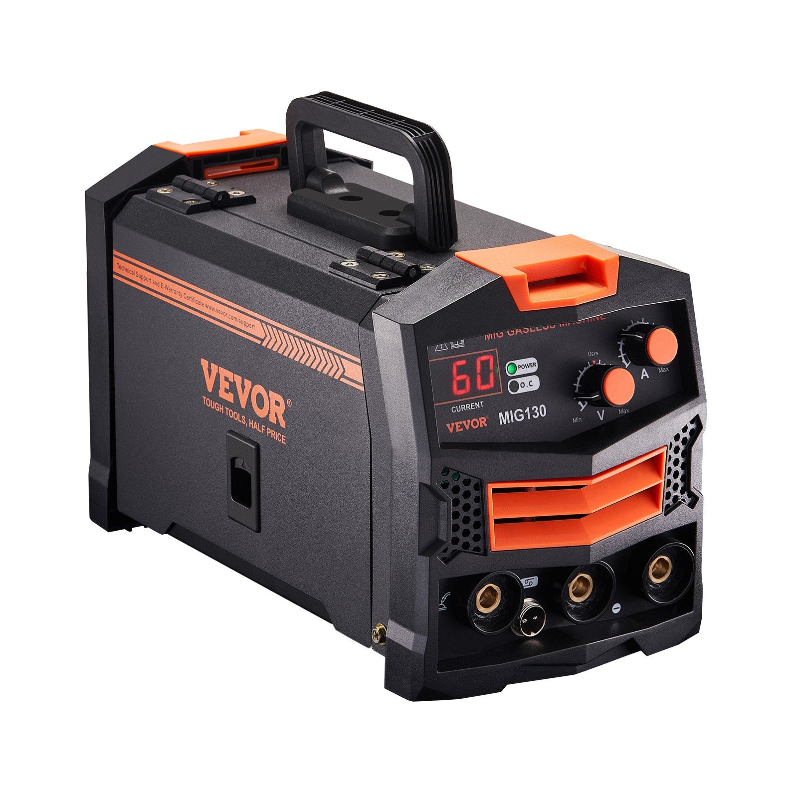 130A Gasless Flux Core MIG Welder Portable IGBT Inverter with Digital Display