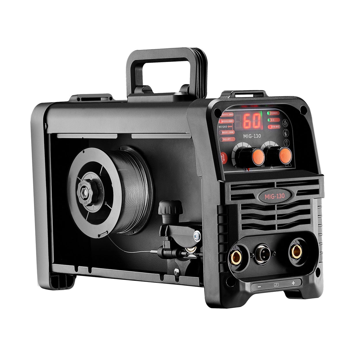 MIG Welder 130A Synergic 3-in-1 Flux Core/Stick/Lift TIG Portable Welder IGBT