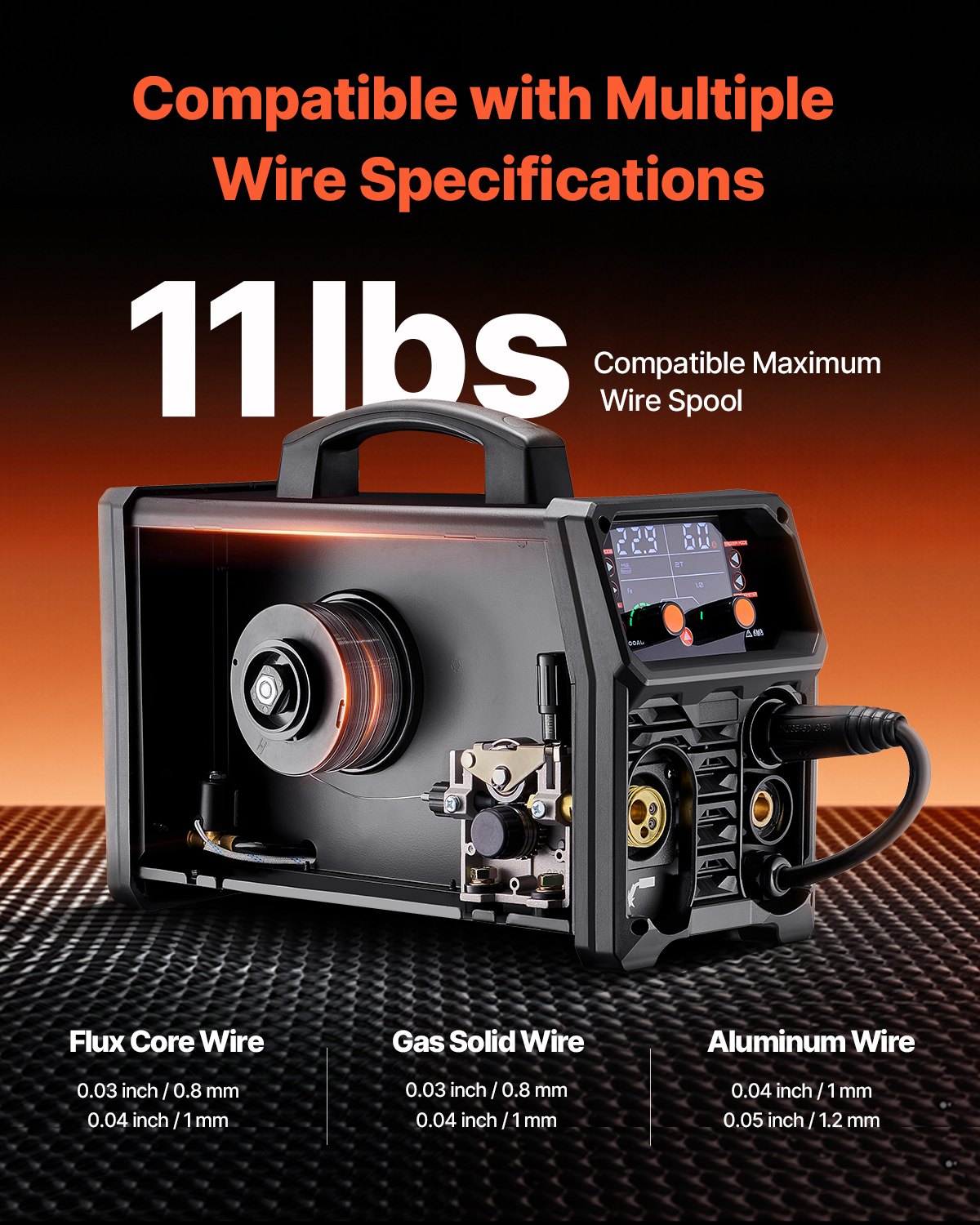 Pro MIG Welder 200A 5-in-1 Synergic MIG/Flux Core/Stick/Lift TIG with IGBT LCD