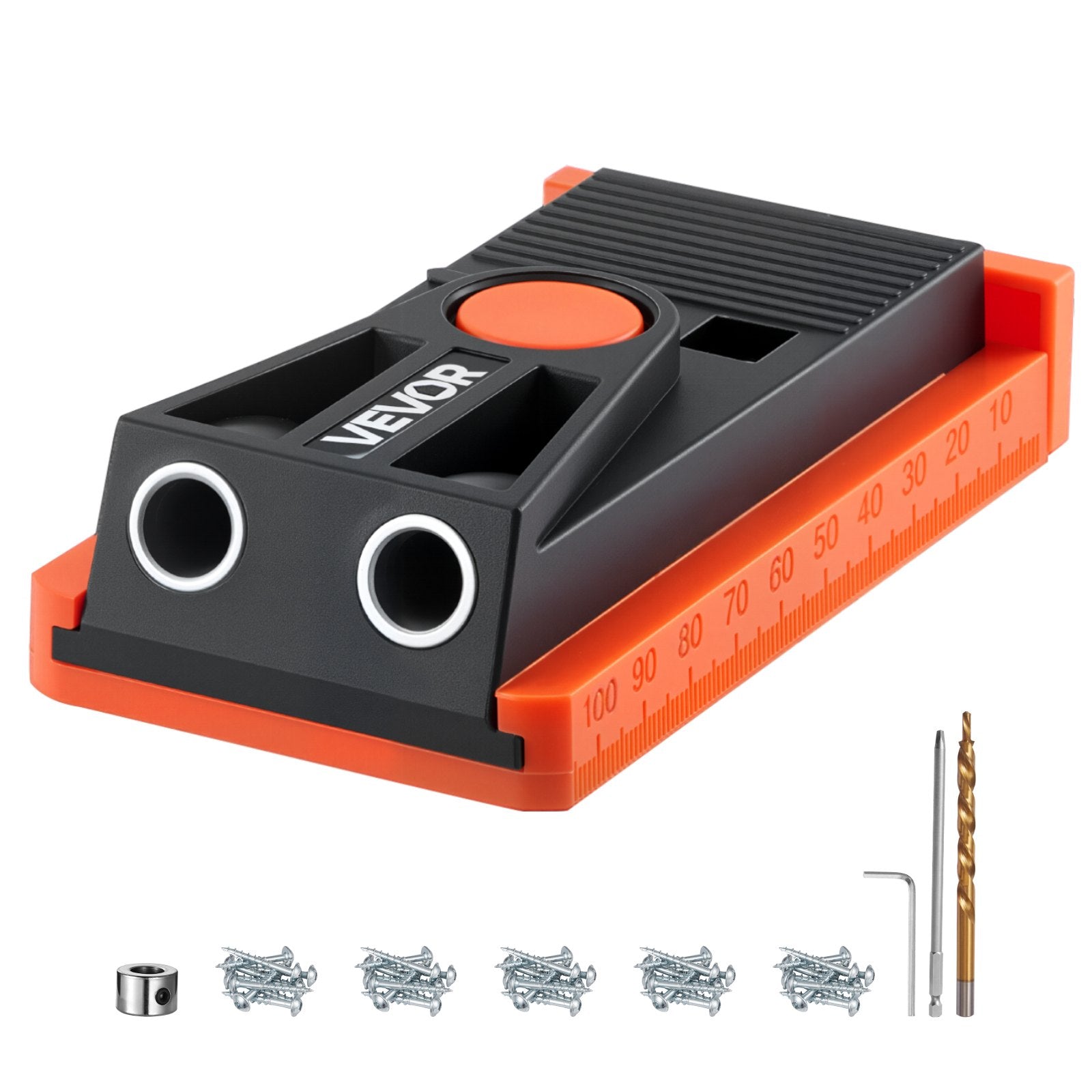 Pocket Hole Jig Kit, 12.7–38.1mm Adjustable Mini Jig with Drill, Wrench & Screws