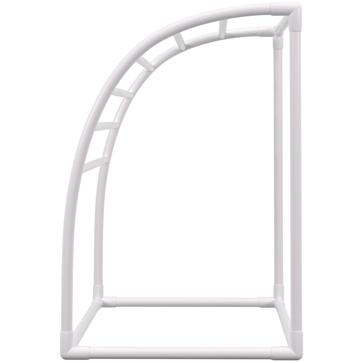 Outdoor Towel Rack 7-Bar Curved White Freestanding Pool Patio
