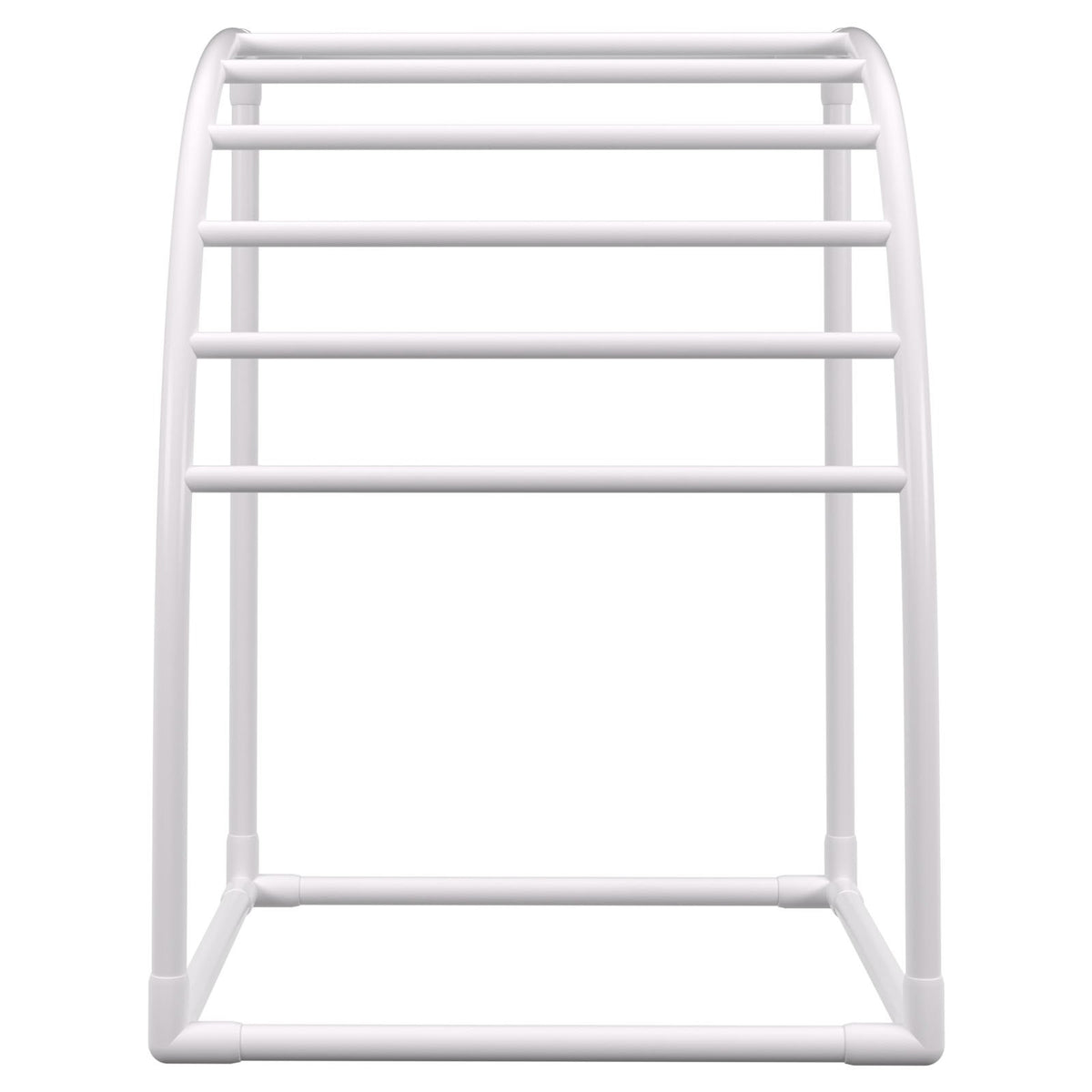 Outdoor Towel Rack 7-Bar Curved White Freestanding Pool Patio
