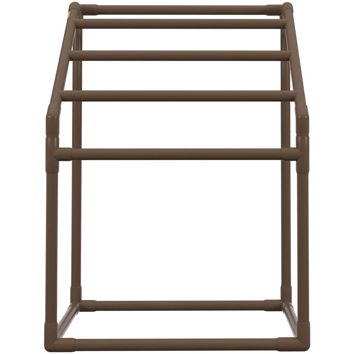 Pool Towel Rack 5-Bar Brown Freestanding PVC Outdoor Storage with Clips Mesh Bag