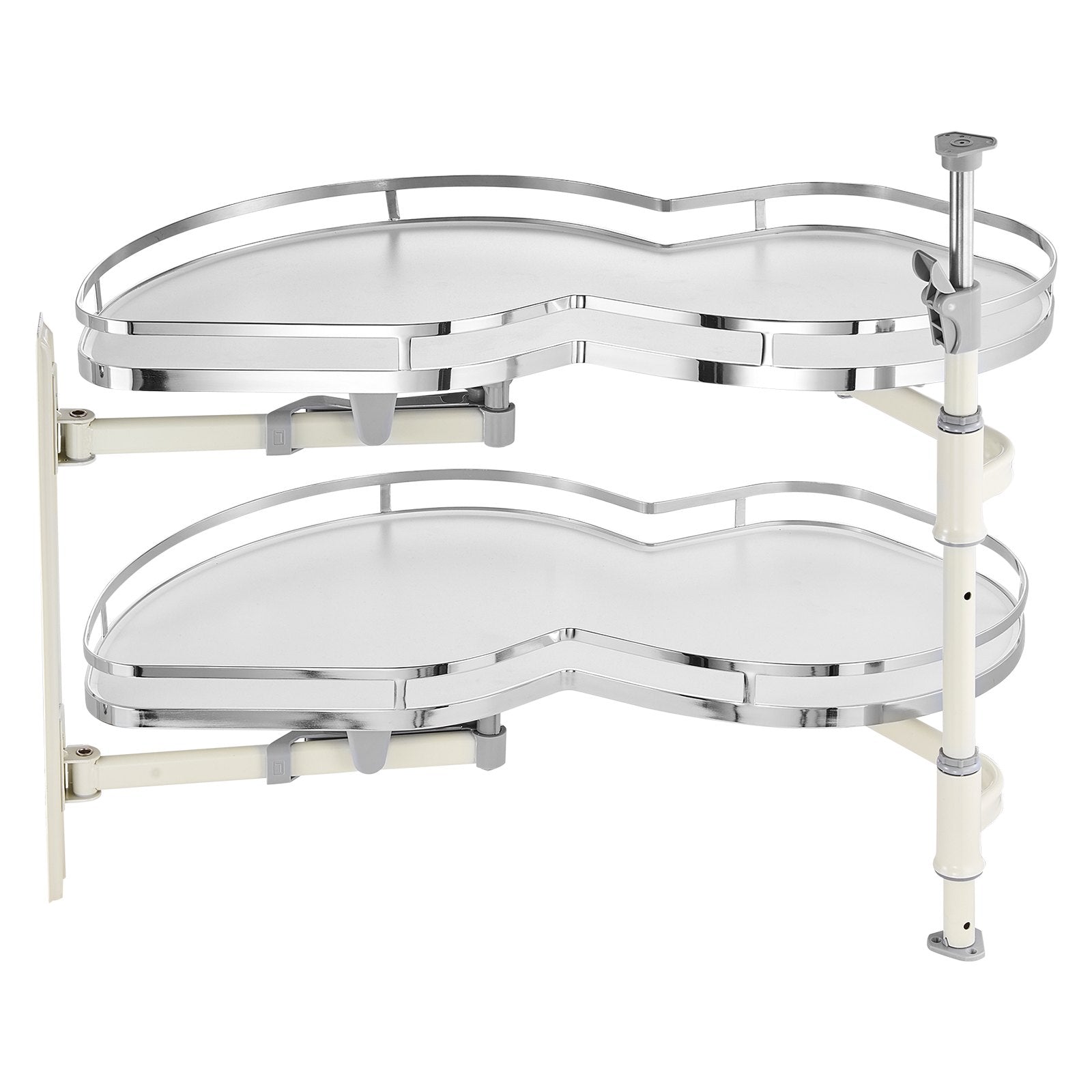 Swing Left Blind Corner Cabinet Organizer, 2 Tier Height Adjustable Soft Close