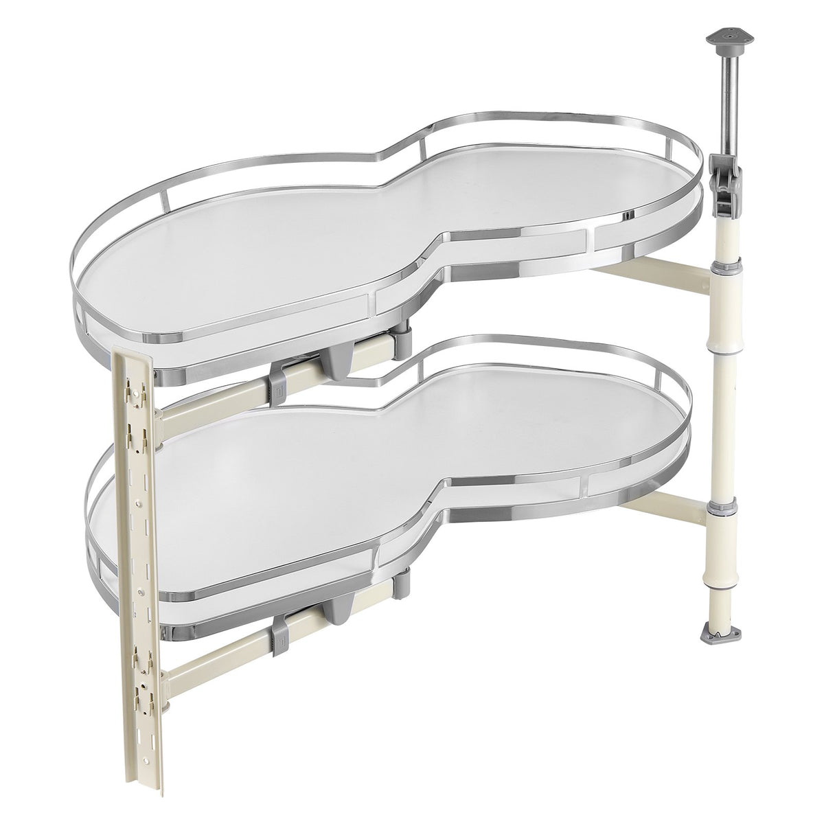 Swing Left Blind Corner Cabinet Organizer, 2 Tier Height Adjustable Soft Close