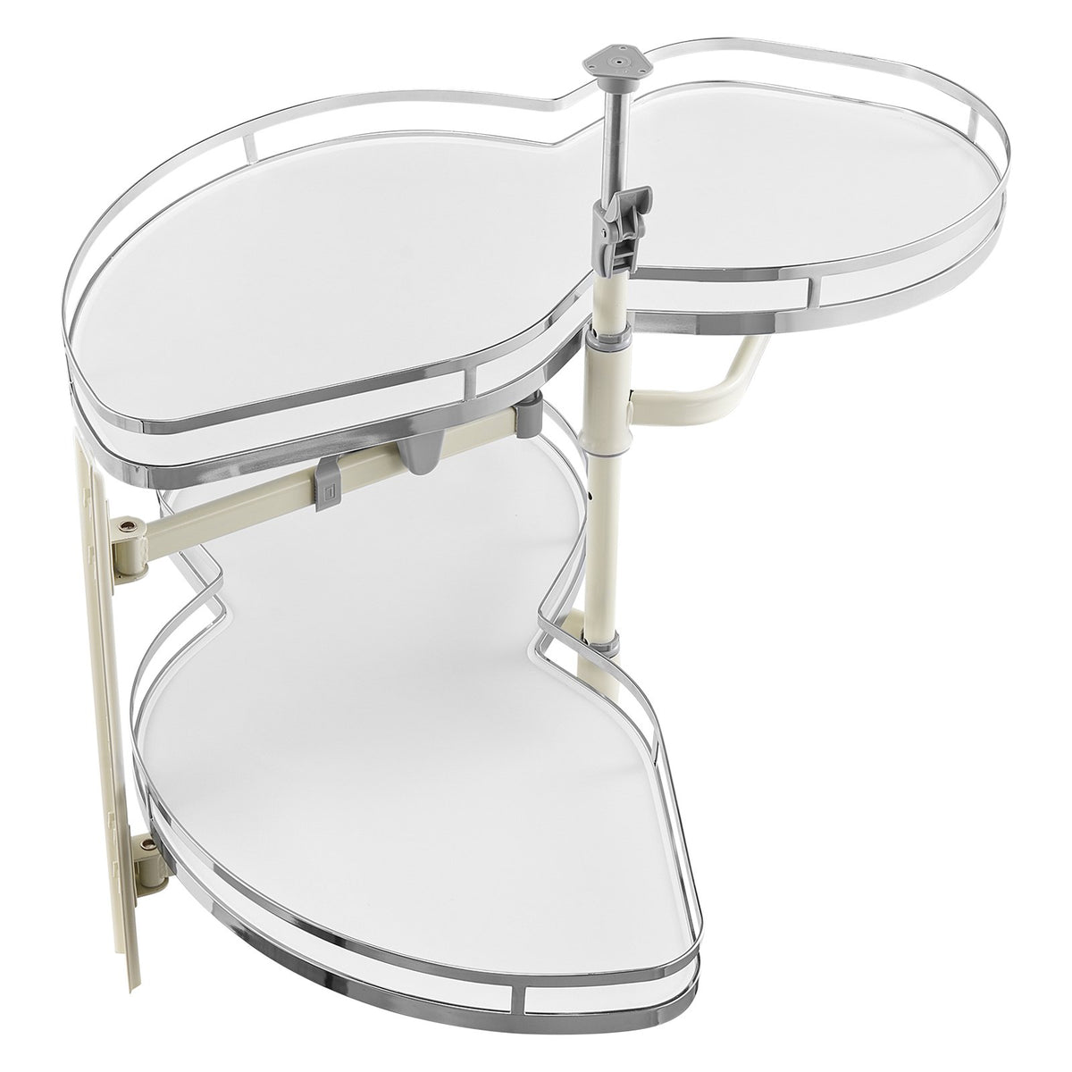 Swing Left Blind Corner Cabinet Organizer, 2 Tier Height Adjustable Soft Close