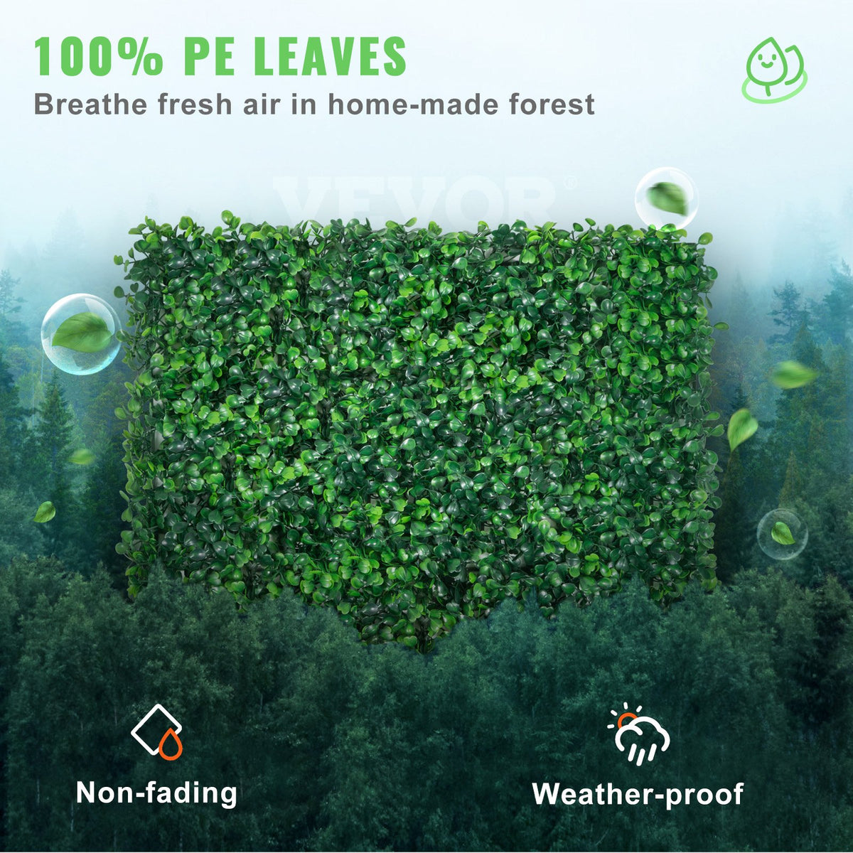 Artificial Boxwood Panel 12pcs 20x20" Green Hedge Wall Panels Indoor Outdoor
