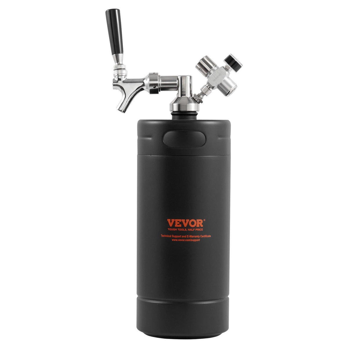 Beer Growler Tap System 4L Mini Keg, 304 Stainless Steel with CO2 Regulator