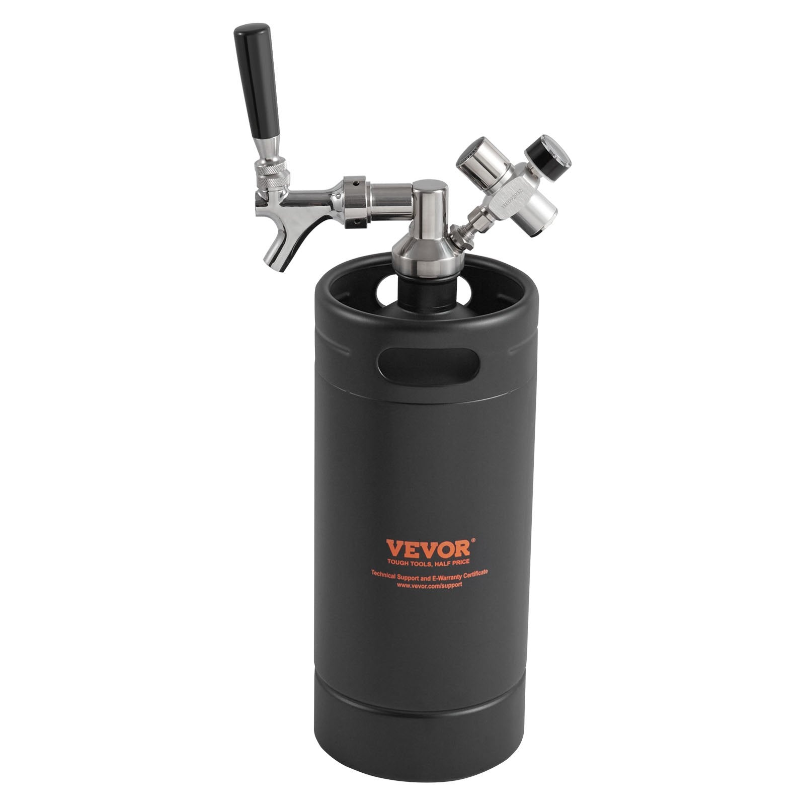 Beer Growler Tap System 4L Mini Keg, 304 Stainless Steel with CO2 Regulator