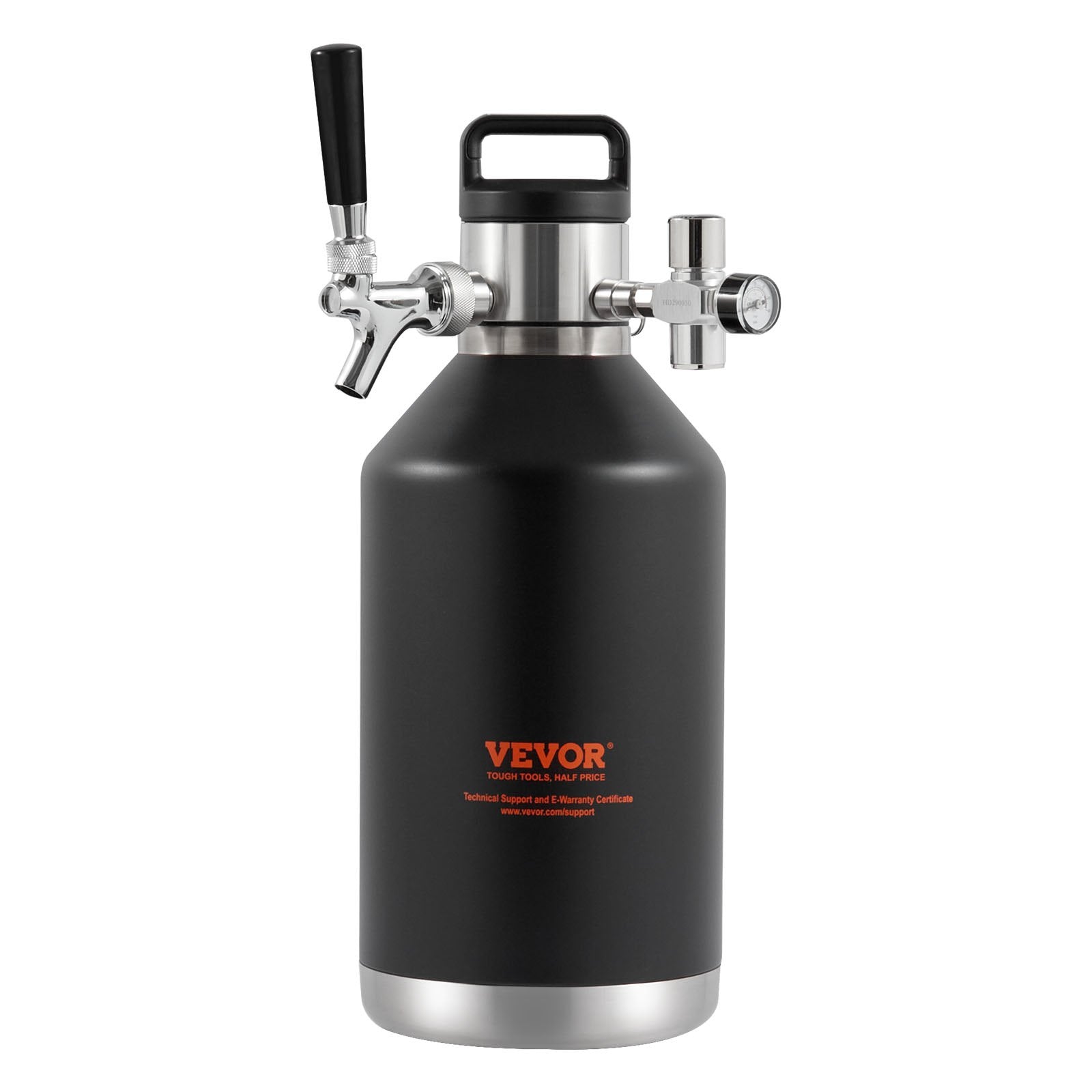 Beer Growler Tap System 4L Mini Keg, 304 Stainless Steel Pressurized with CO2