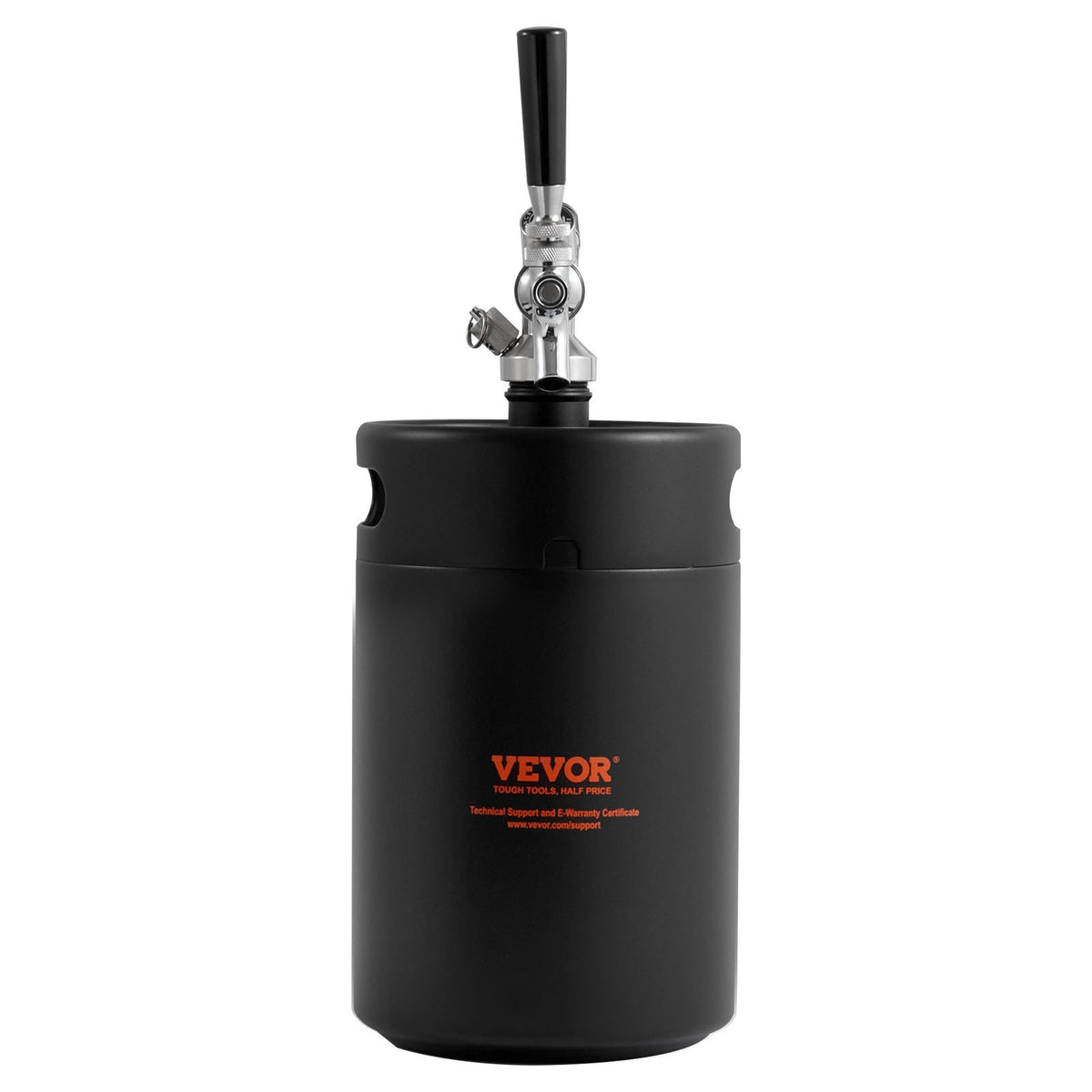 Beer Growler Tap System 5L Mini Keg, 304 Stainless Steel with CO2 Regulator