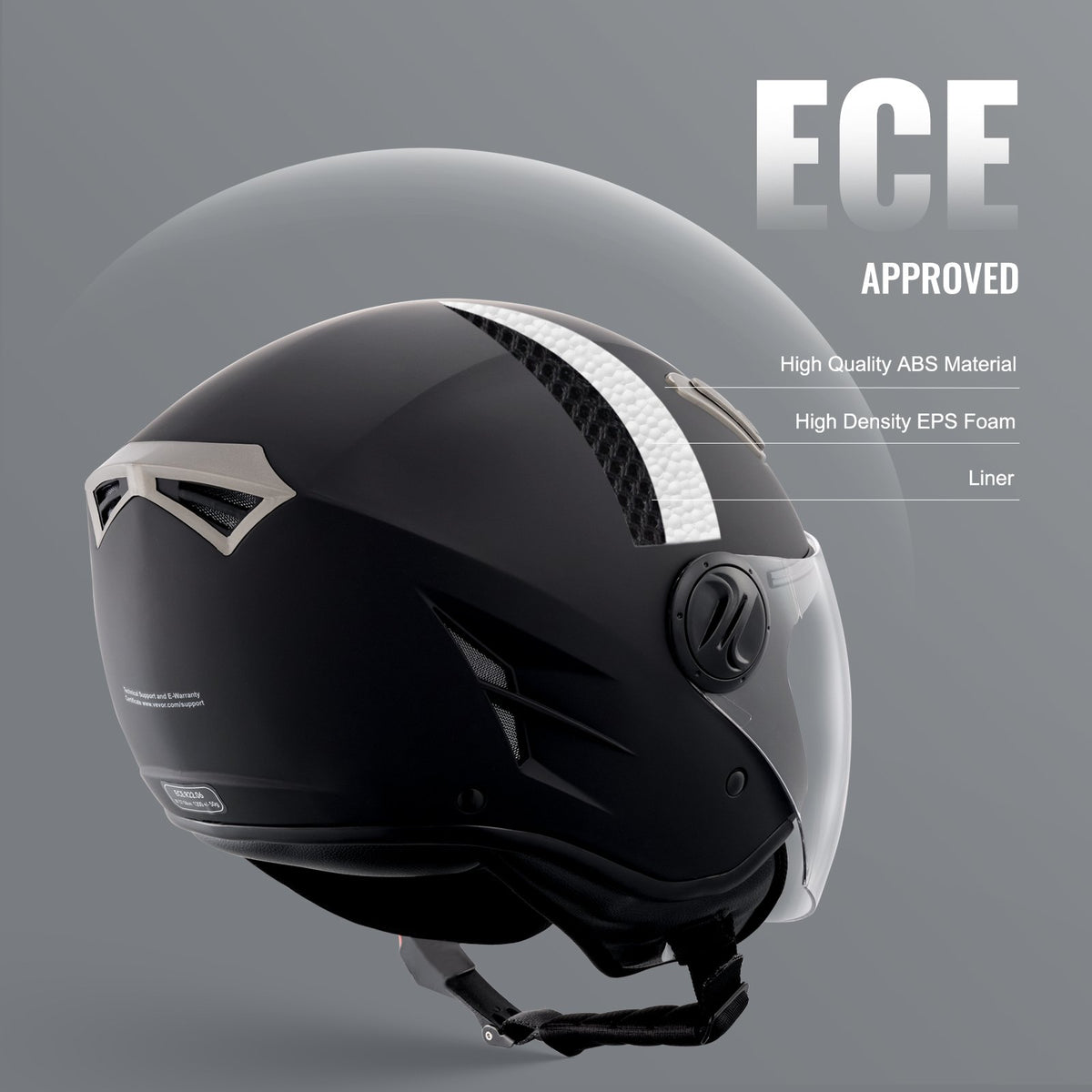 Motorcycle Helmet 3/4-Face ABS Smart Street Bluetooth Slot Size L