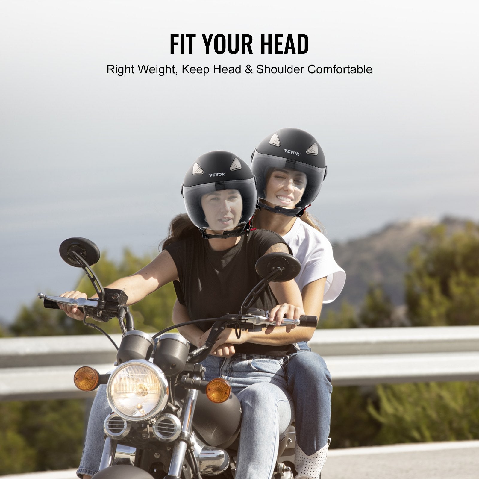 Motorcycle Helmet 3/4-Face ABS Smart Street Bluetooth Slot Size L