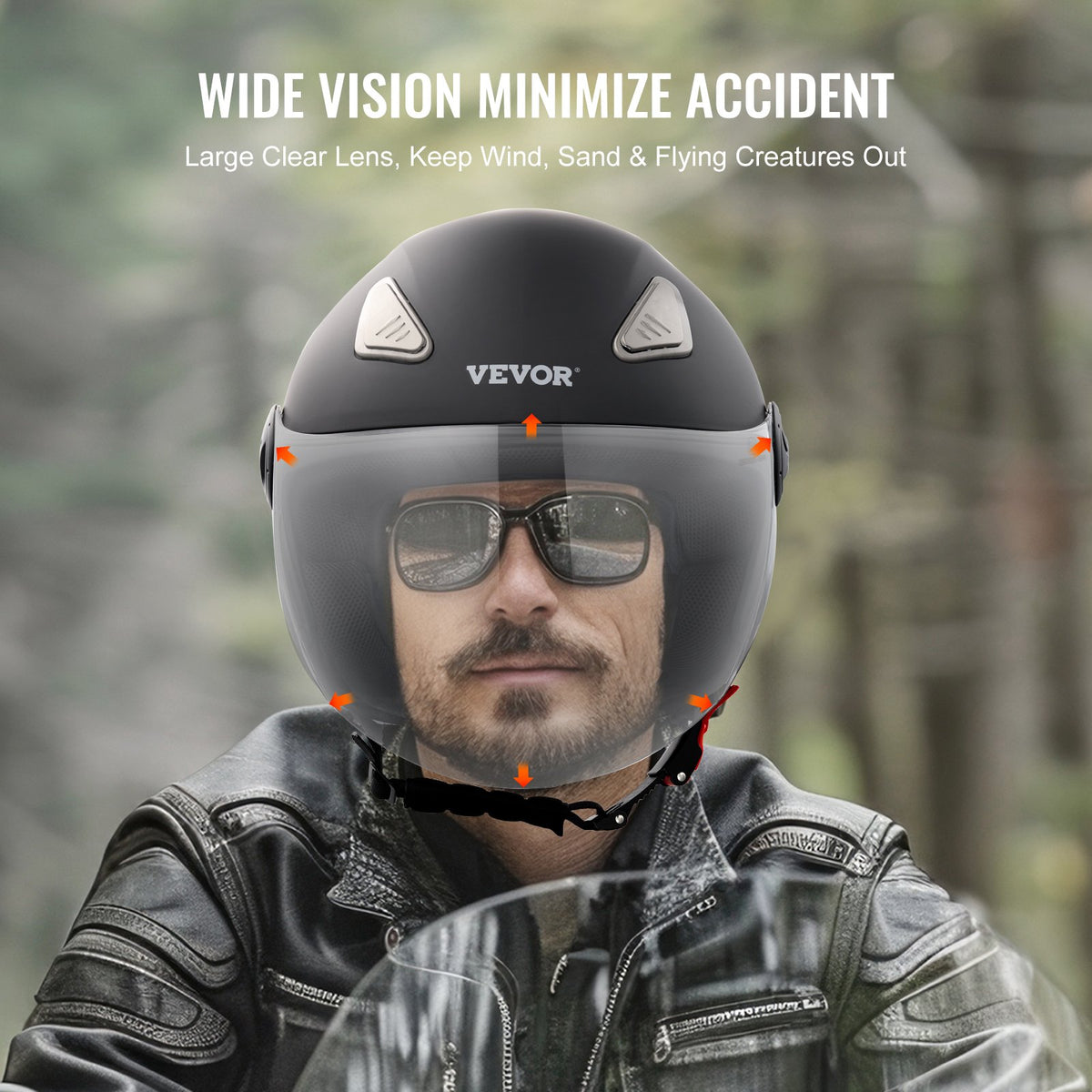 Motorcycle Helmet 3/4-Face ABS Smart Street Bluetooth Slot Size S
