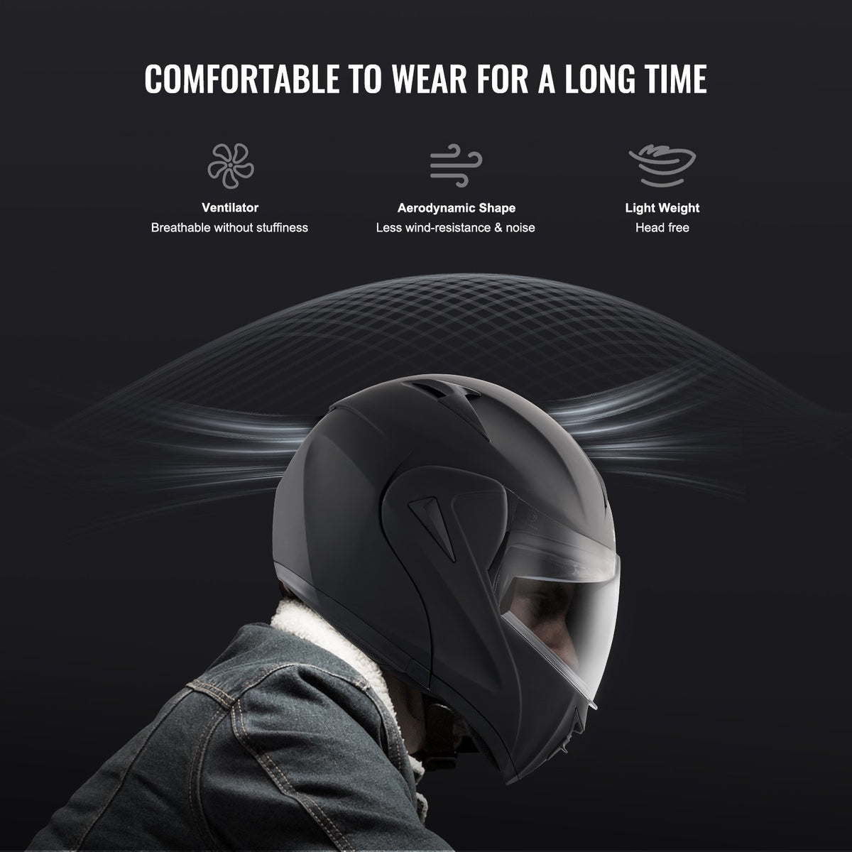 Motorcycle Helmet ABS Smart Street Bluetooth Slot DOT Approved Size M