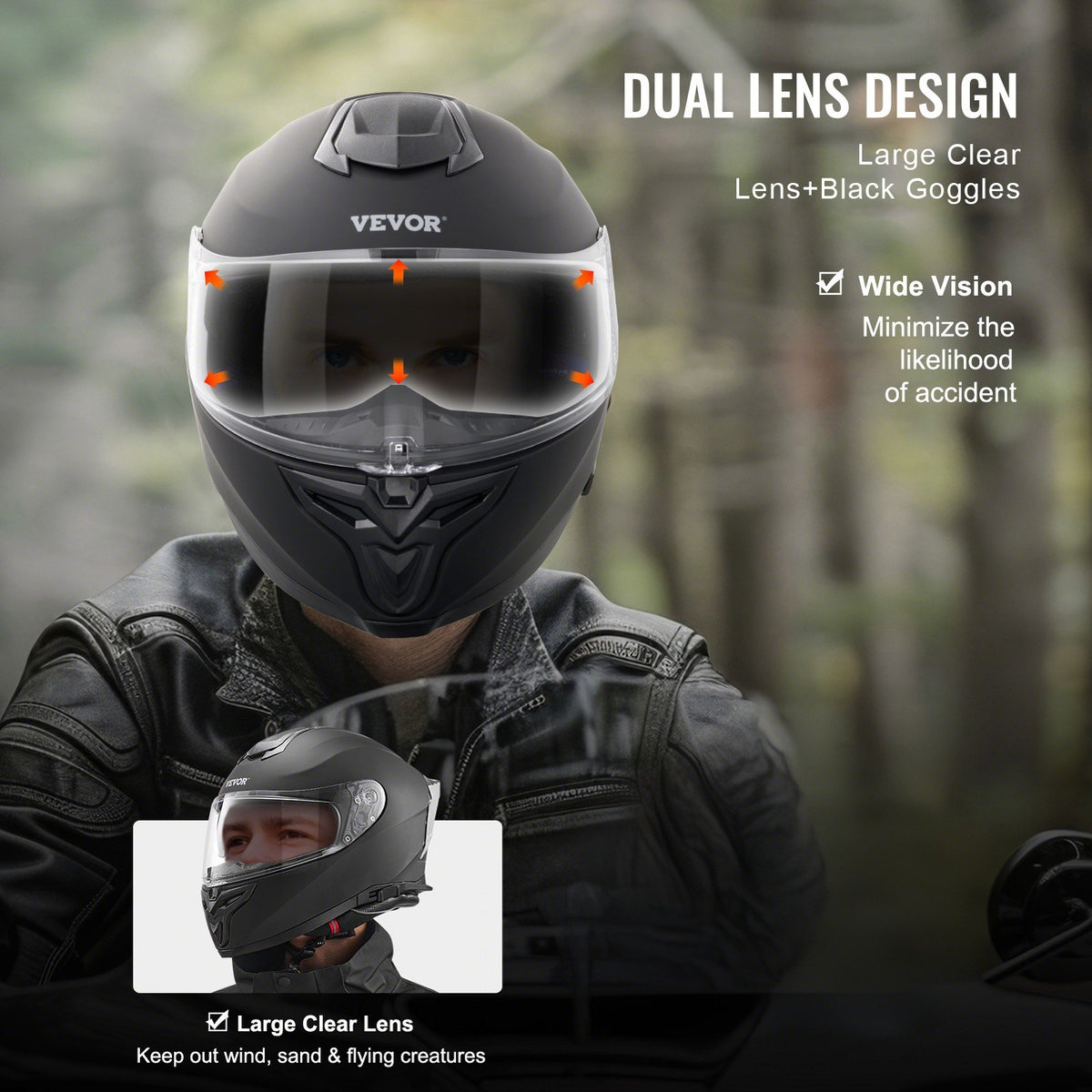 Motorcycle Helmet Full Face Smart ABS Bluetooth Slot Interchangeable Street DOT