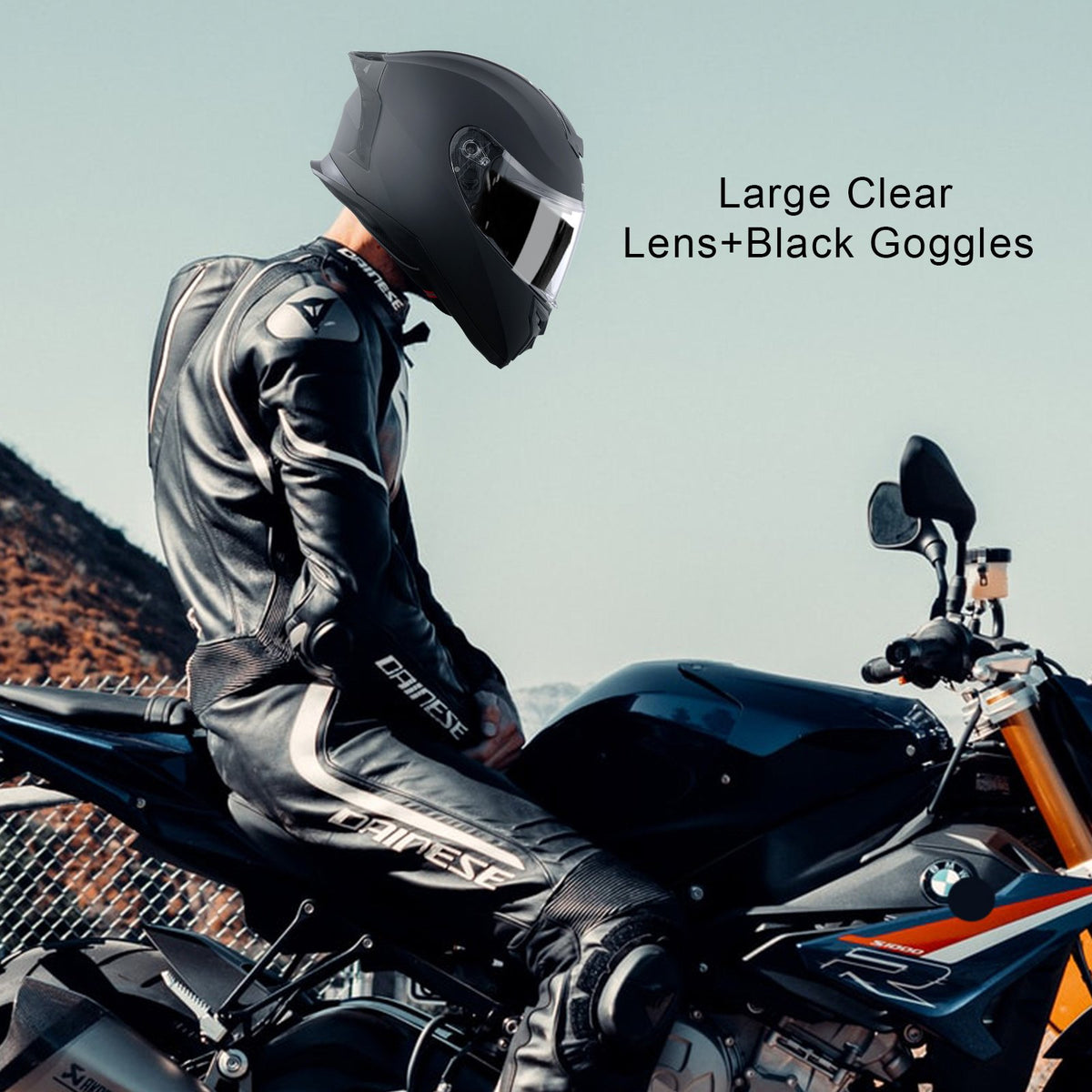 Motorcycle Helmet Full Face Smart ABS Bluetooth Slot Interchangeable Street DOT