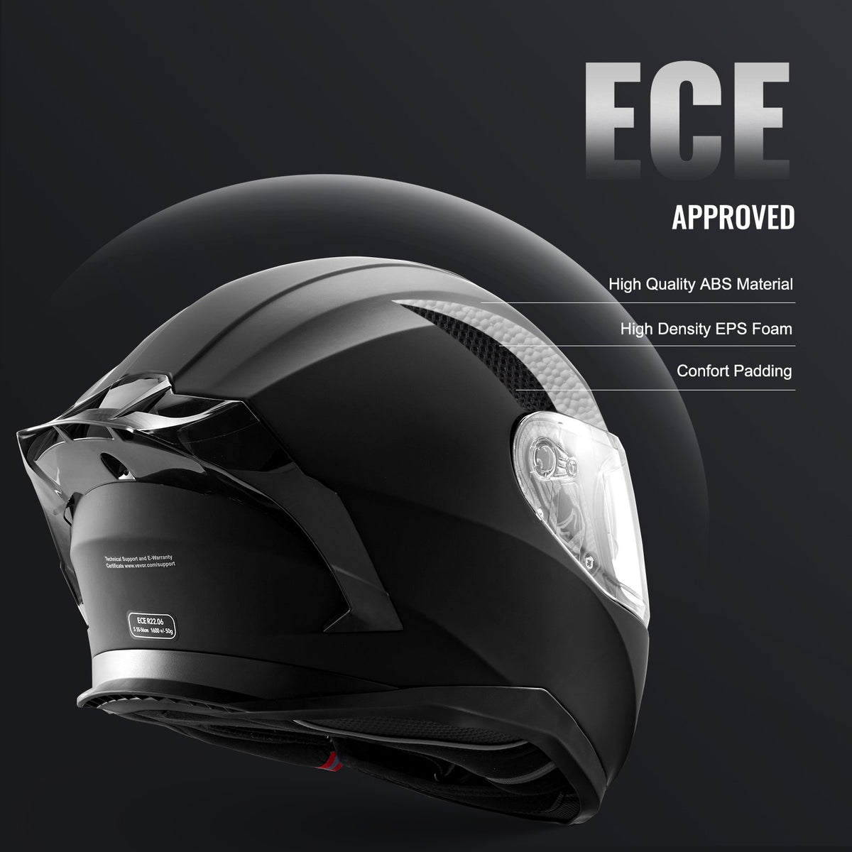 Motorcycle Helmet Full Face Smart ABS Bluetooth Slot Interchangeable DOT