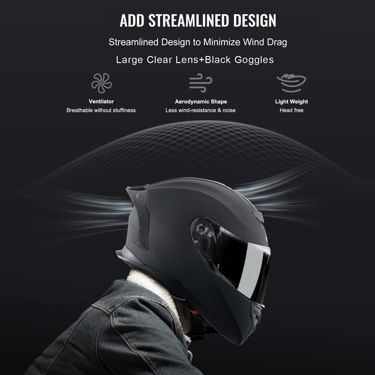 Motorcycle Helmet Full Face ABS Smart Street Bluetooth Slot Size XL