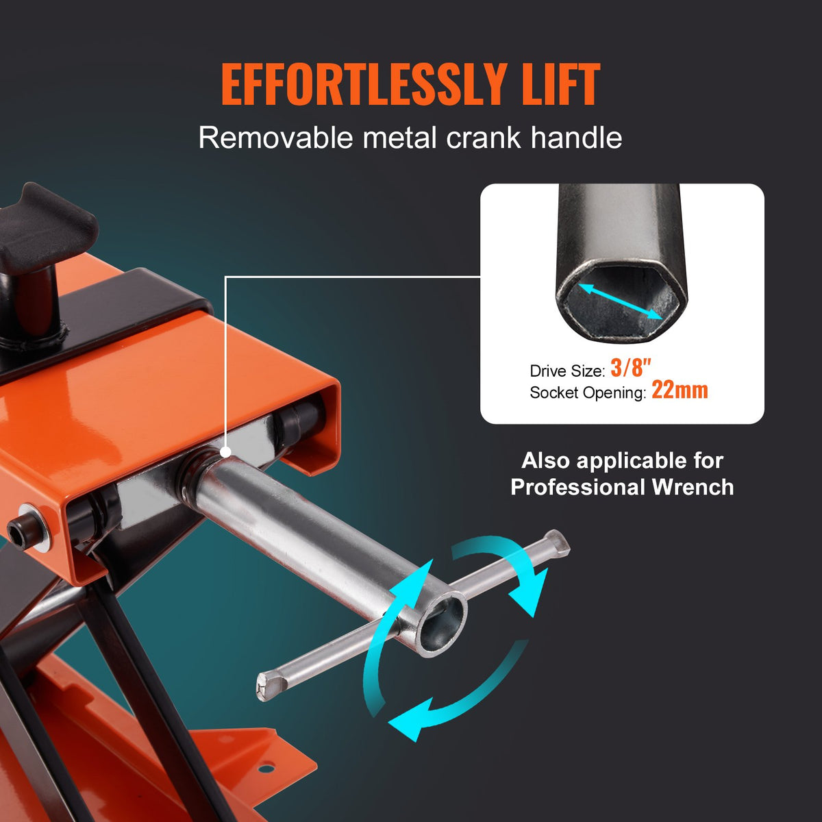 Motorcycle Center Scissor Lift Jack 500KG with Saddle Safety Pin Street Bikes