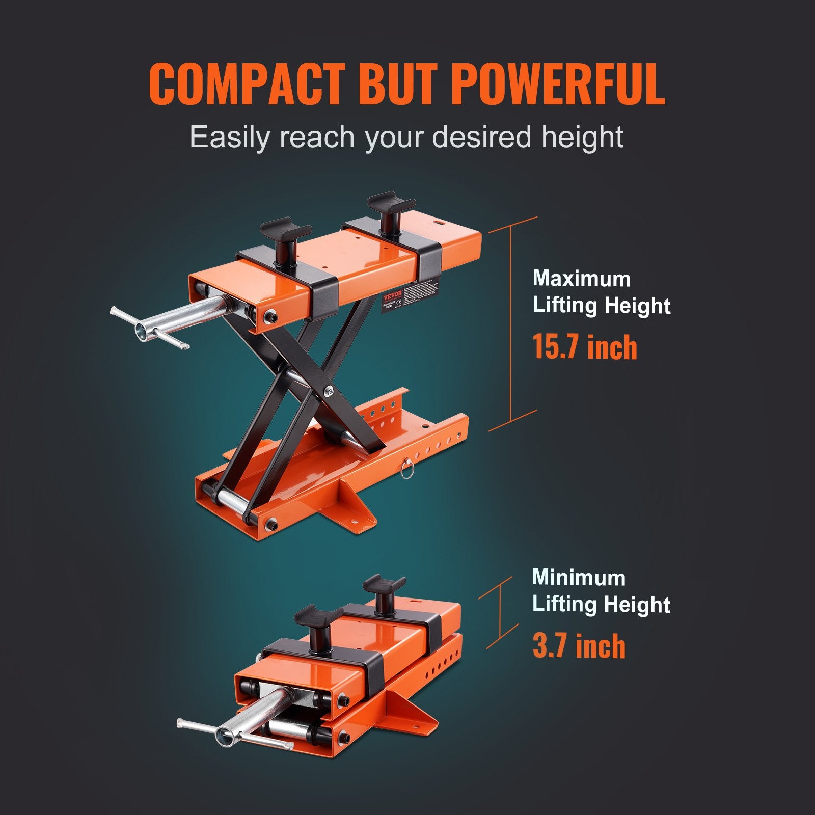 Motorcycle Center Scissor Lift Jack 500KG with Saddle Safety Pin Street Bikes