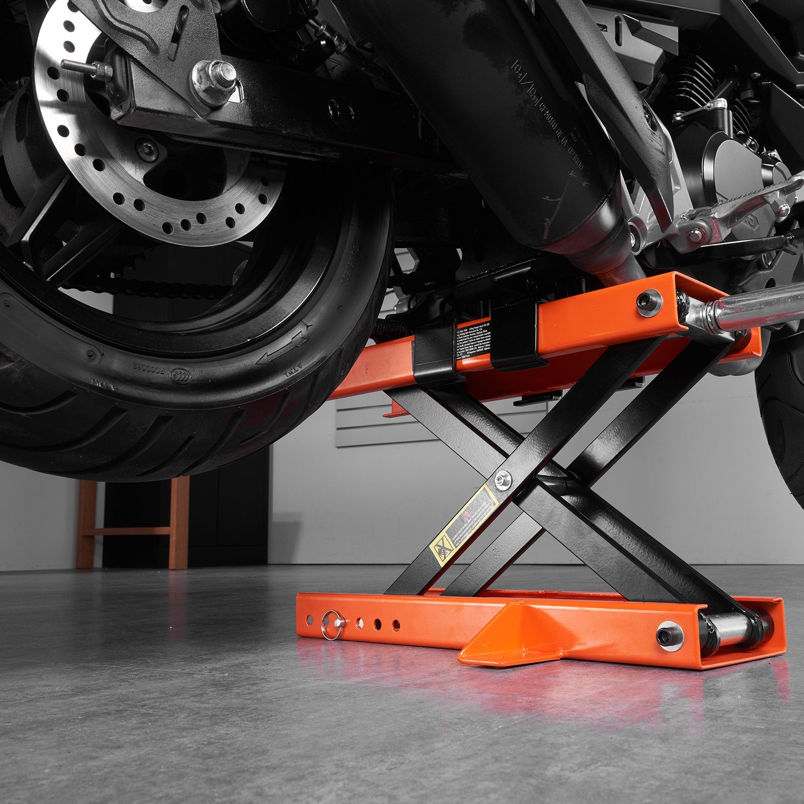 Motorcycle Center Scissor Lift Jack 500KG with Saddle Safety Pin Street Bikes