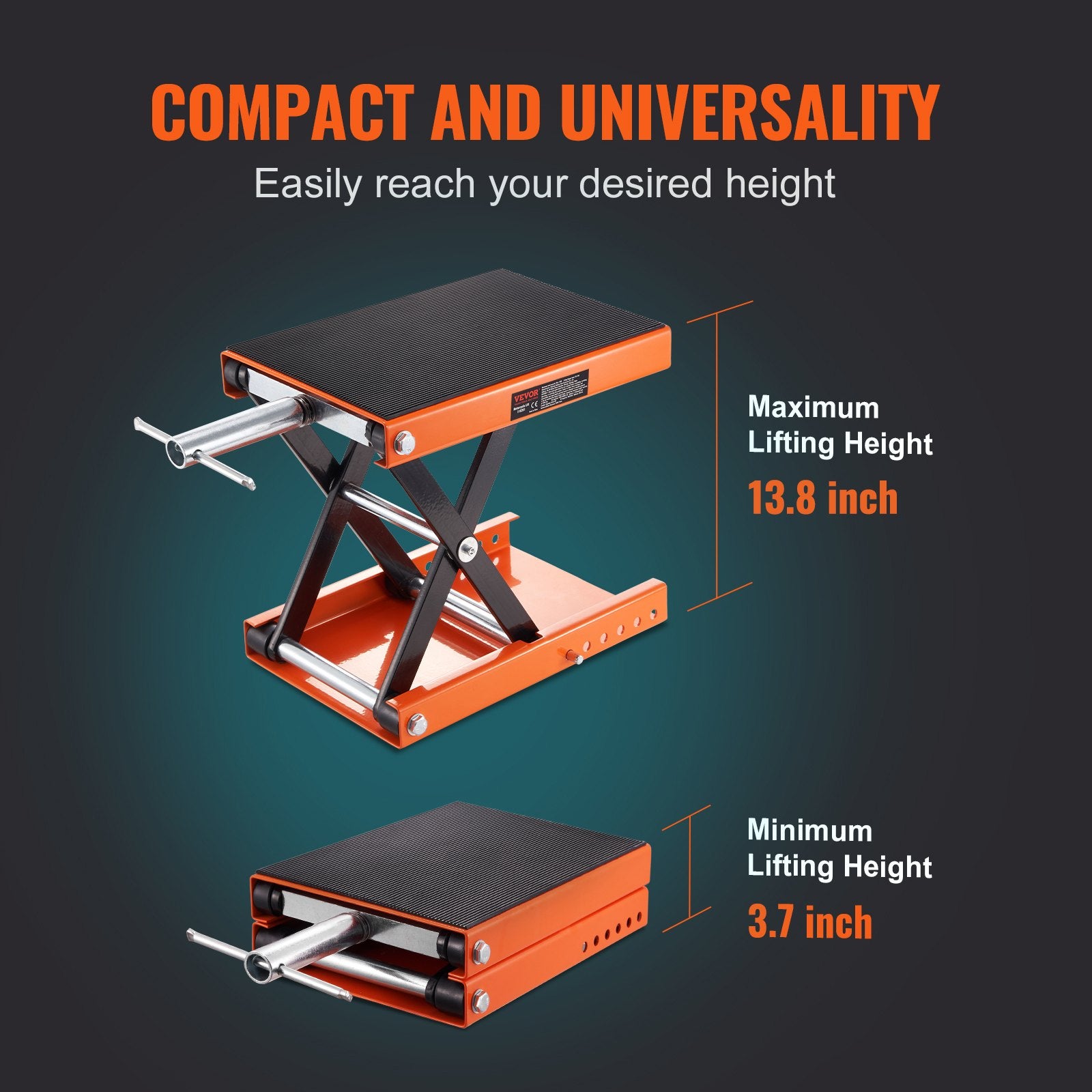 Motorcycle Scissor Lift Jack 500KG Wide Deck Safety Pin Street Cruiser Bikes