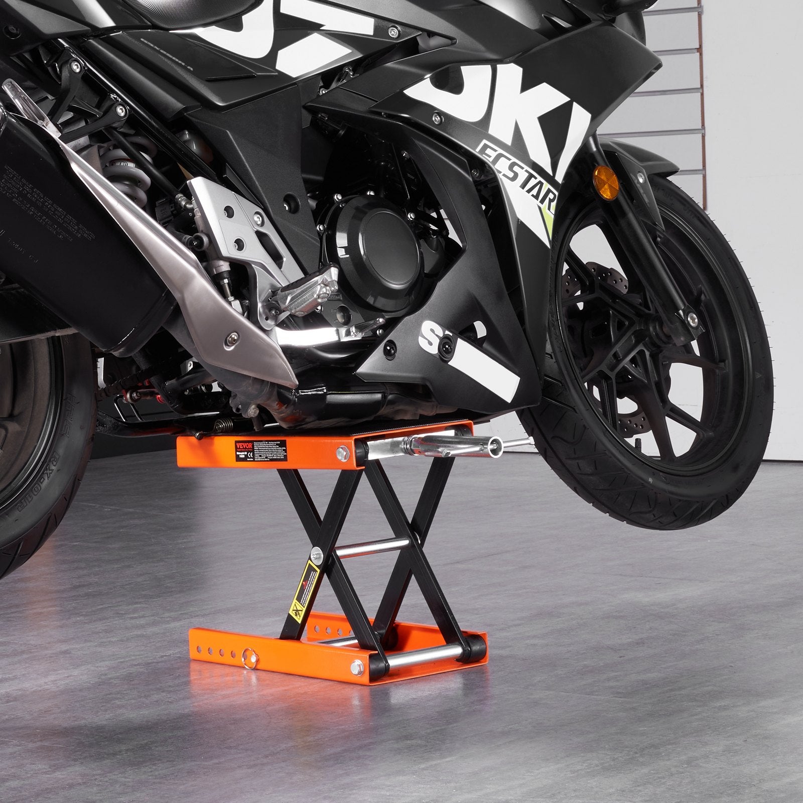 Motorcycle Scissor Lift Jack 500KG Wide Deck Safety Pin Street Cruiser Bikes