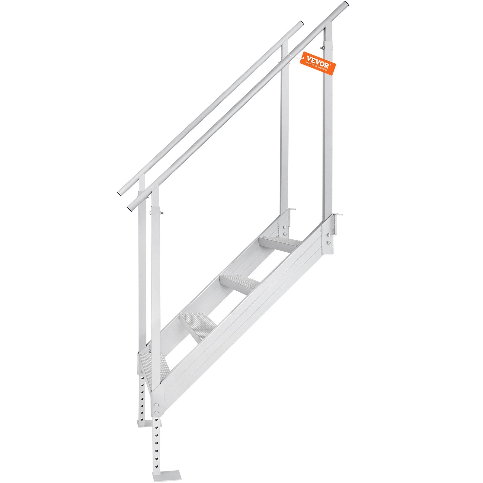 4-Step Aluminum Dock Ladder, 227 kg Capacity, Adjustable 30"-38" Height, Nonslip