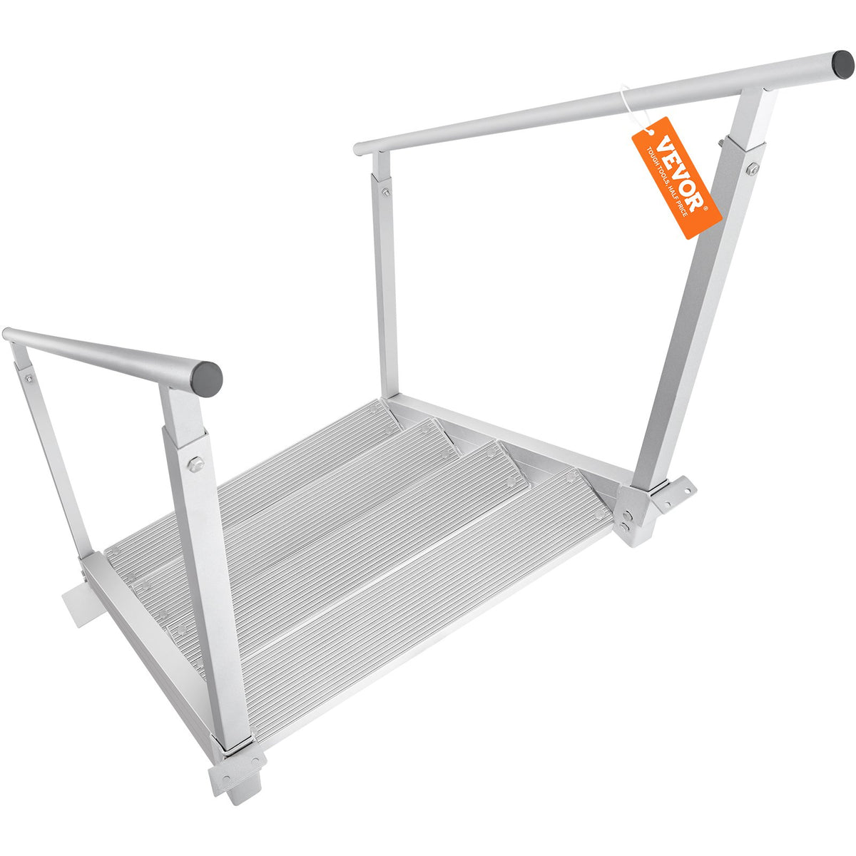 4-Step Aluminum Dock Ladder, 227 kg Capacity, Adjustable 30"-38" Height, Nonslip