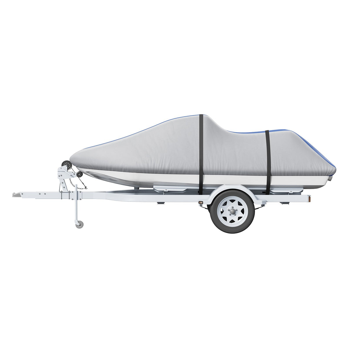 Jet Ski Cover 320-342cm Waterproof 600D PU Oxford Fabric Buckle Straps Grey Blue