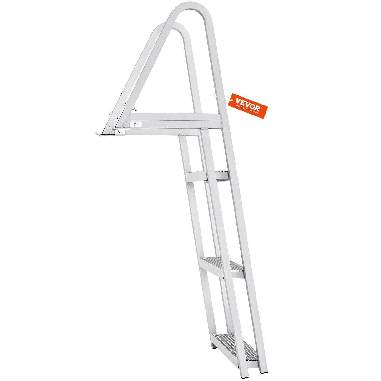 Removable 3-Step Aluminum Dock Ladder, 350 lbs Capacity, Nonslip Wide Steps