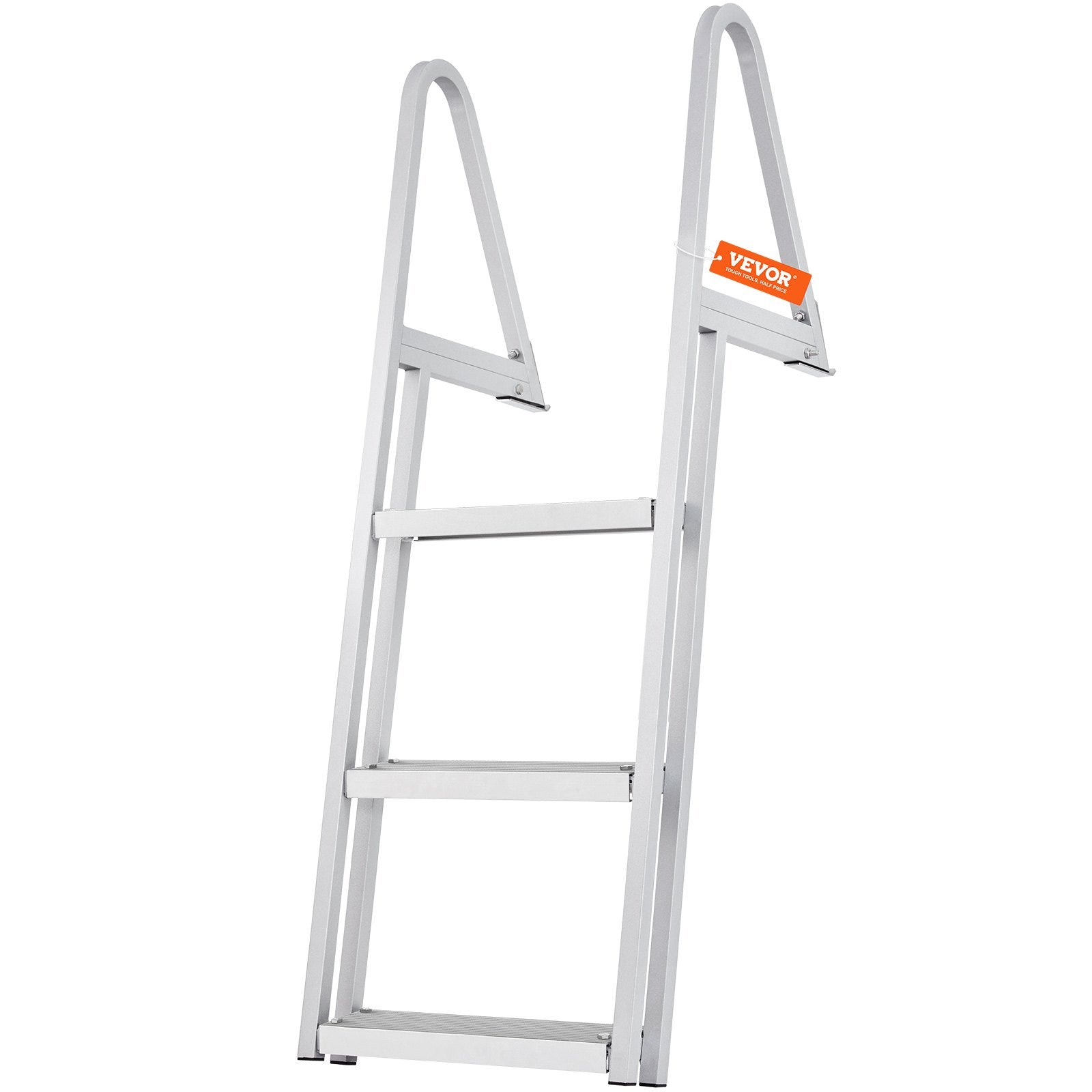 Removable 3-Step Aluminum Dock Ladder, 350 lbs Capacity, Nonslip Wide Steps
