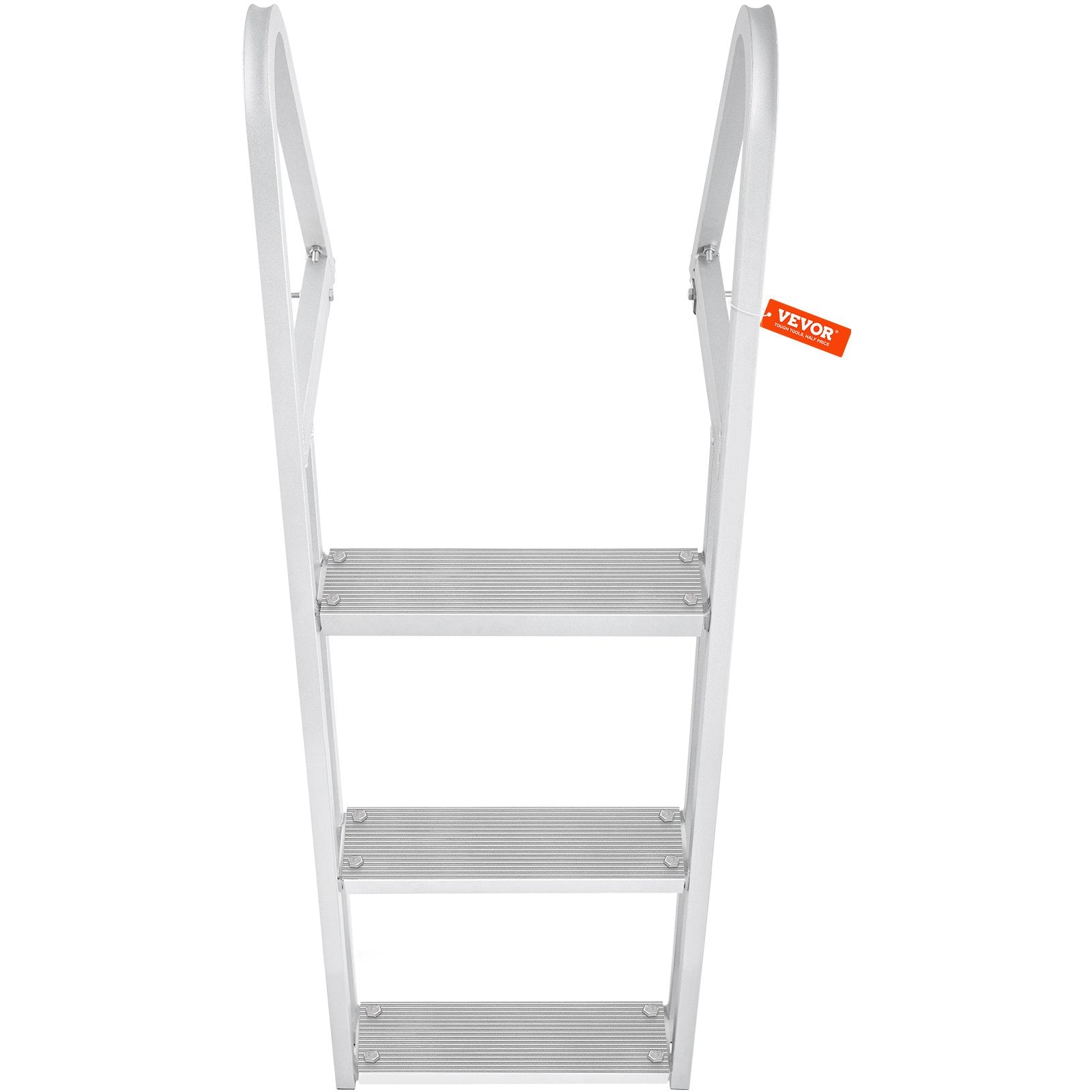 Removable 3-Step Aluminum Dock Ladder, 350 lbs Capacity, Nonslip Wide Steps