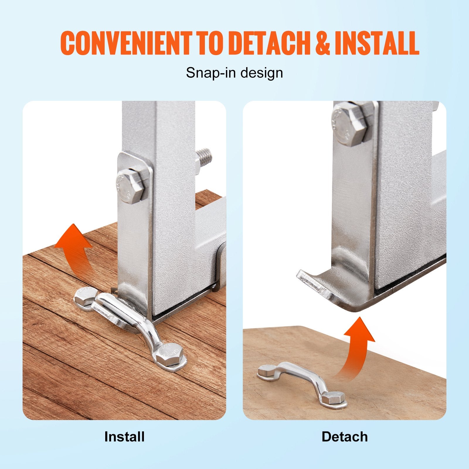 Dock Ladder Removable 3-Step Aluminum 227kg Load Nonslip Rubber Mat Marine Use