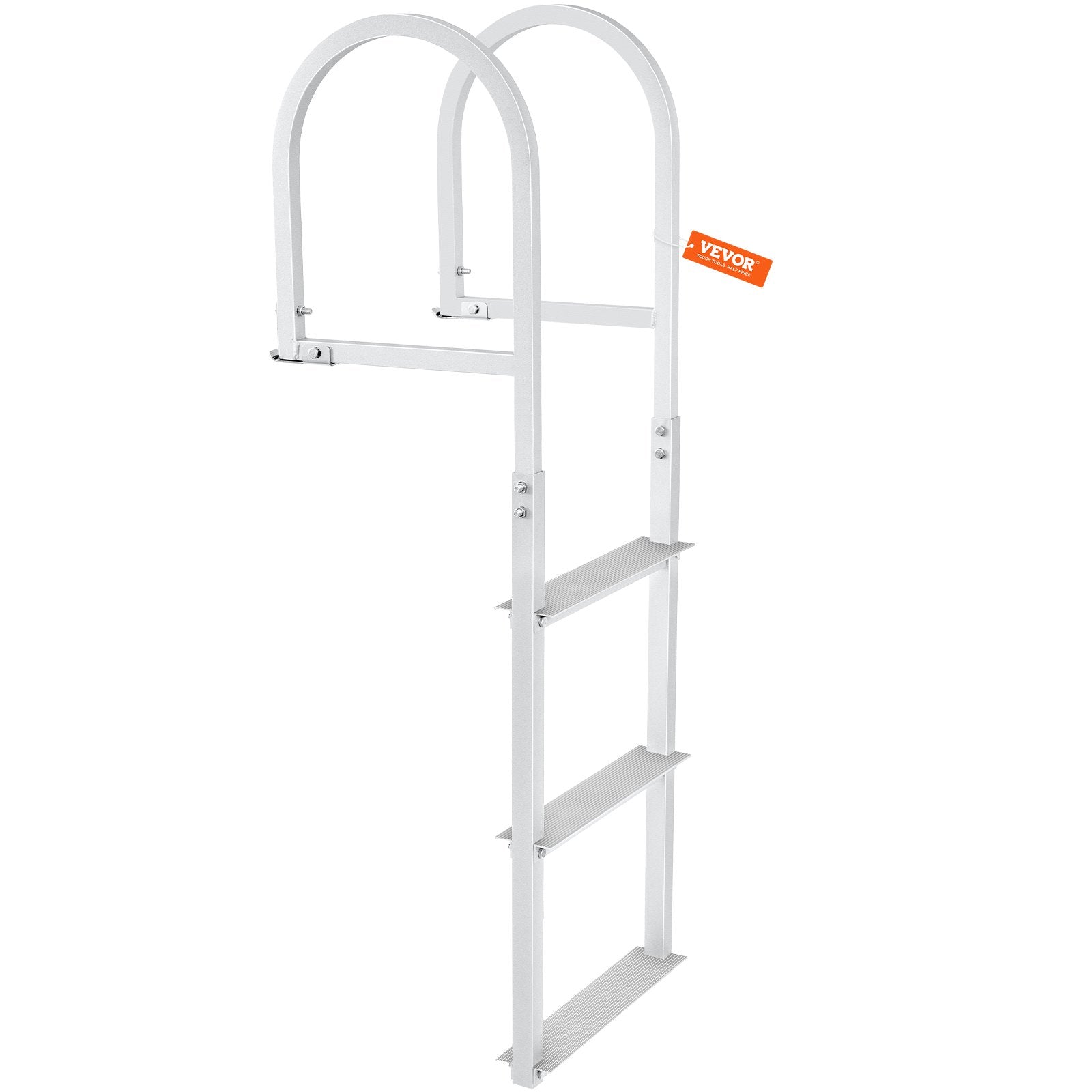 Dock Ladder Removable 3-Step Aluminum 227kg Load Nonslip Rubber Mat Marine Use